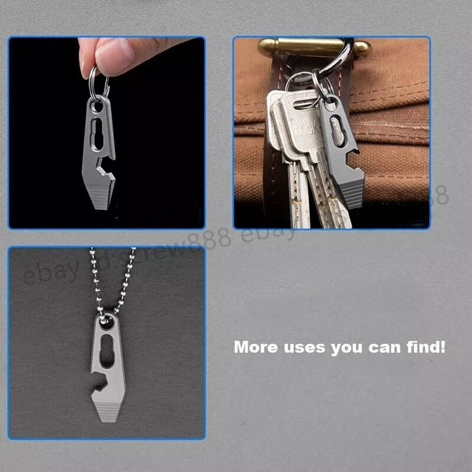 EDC Mini Titanium Alloy Keychain Multi Tool Pocket Pry Bar Crowbar Opener Cutter