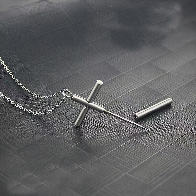 men’s and women’s self-defense wolf proof toothpick EDC key holder Necklace