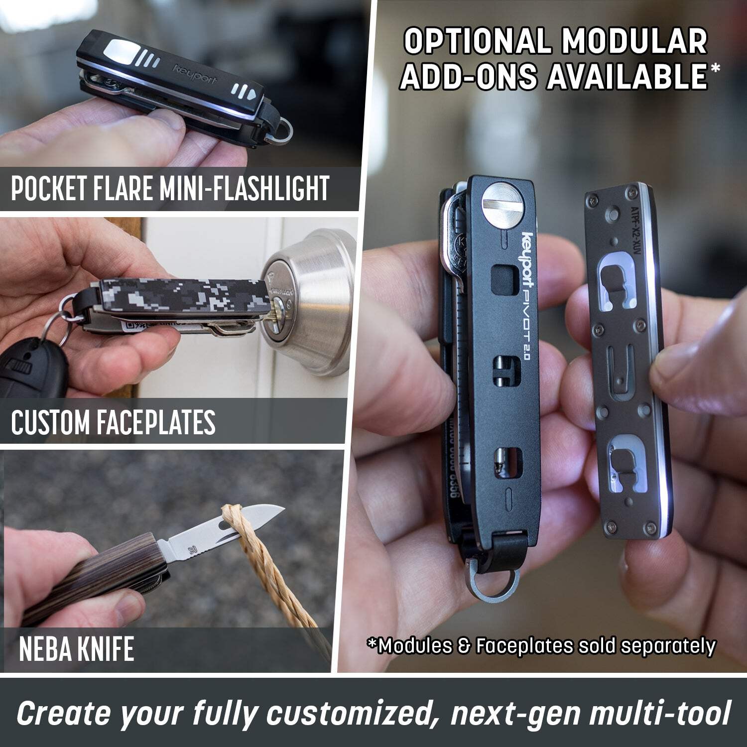 Keyport Pivot 2.0 – Aluminum Premium Key Organizer Keychain EDC Multi-Tool