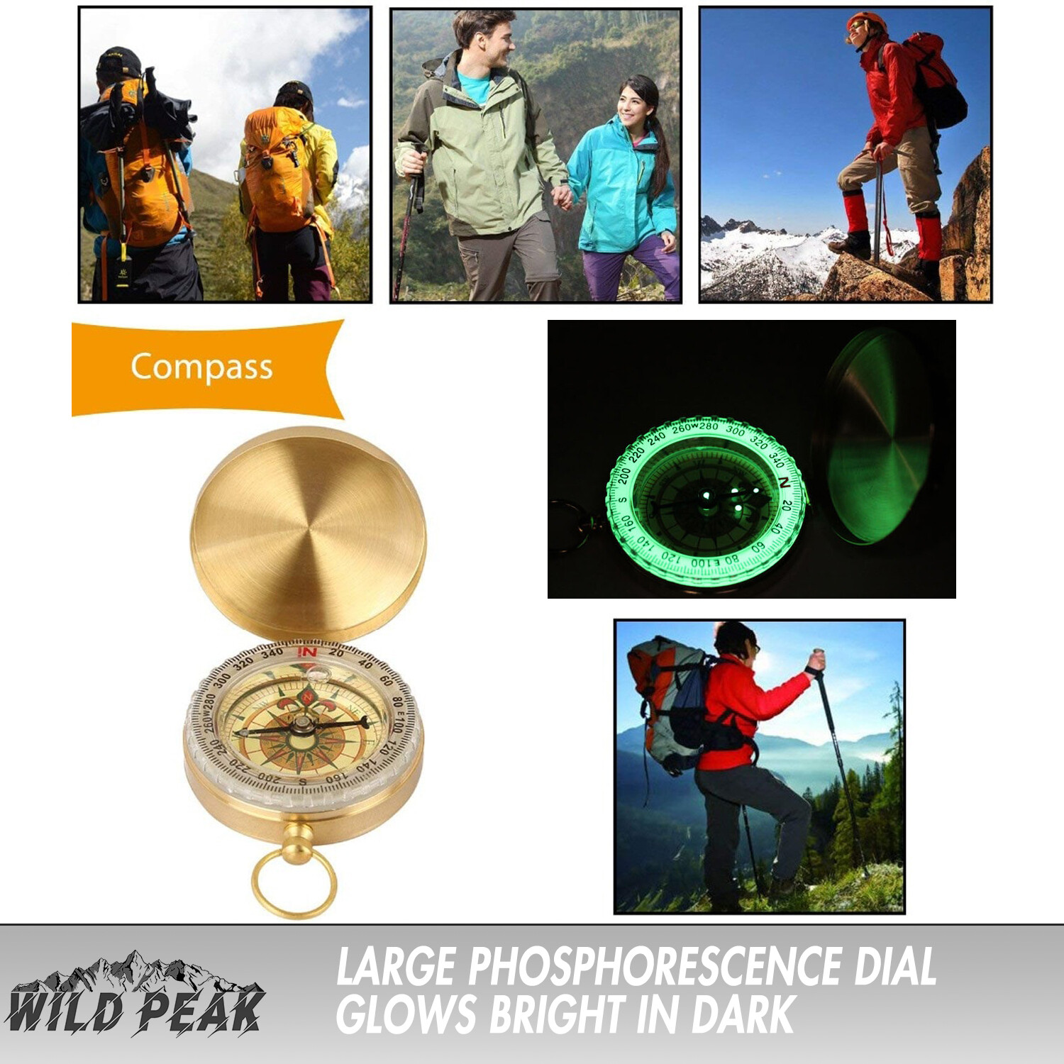 Wild Peak PREPARE-1 Survival Kit with Flashlight, Compass, Knife, Whistle, Card