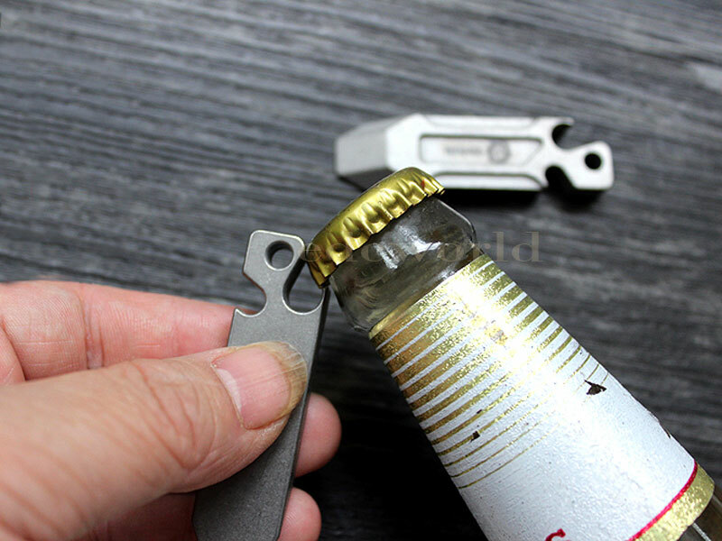 TITANER Titanium TC4 Pry Bar Crowbar Tool Key Chain Pendant EDC Bottle Opener
