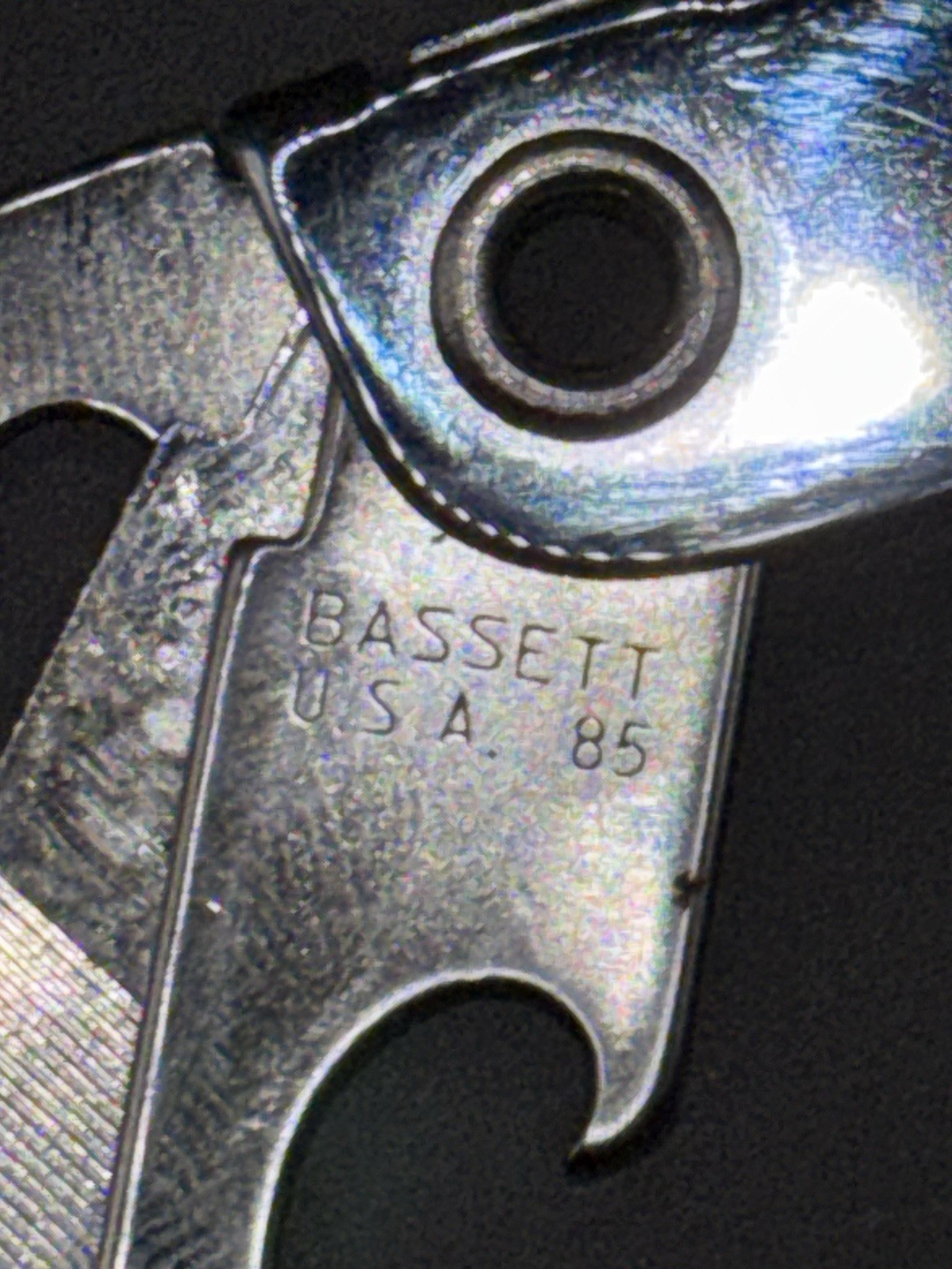 Bassett USA 85 Stainless Steel 3-Tool Pocket Knife, File, Can/Bottle Opener