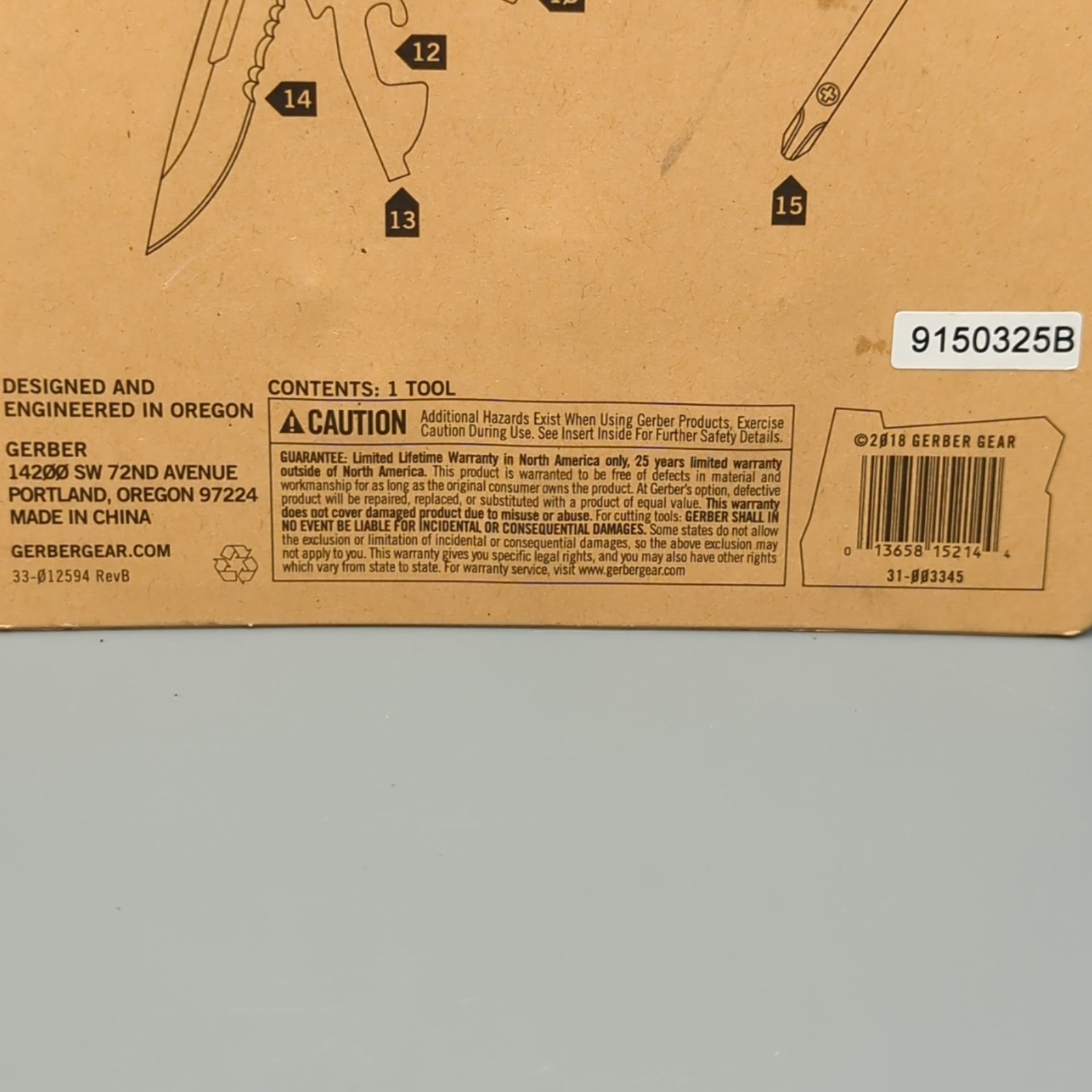 Gerber Suspension-NXT Stainless Steel Multi Tool 15 Tools 31-003345 NEW