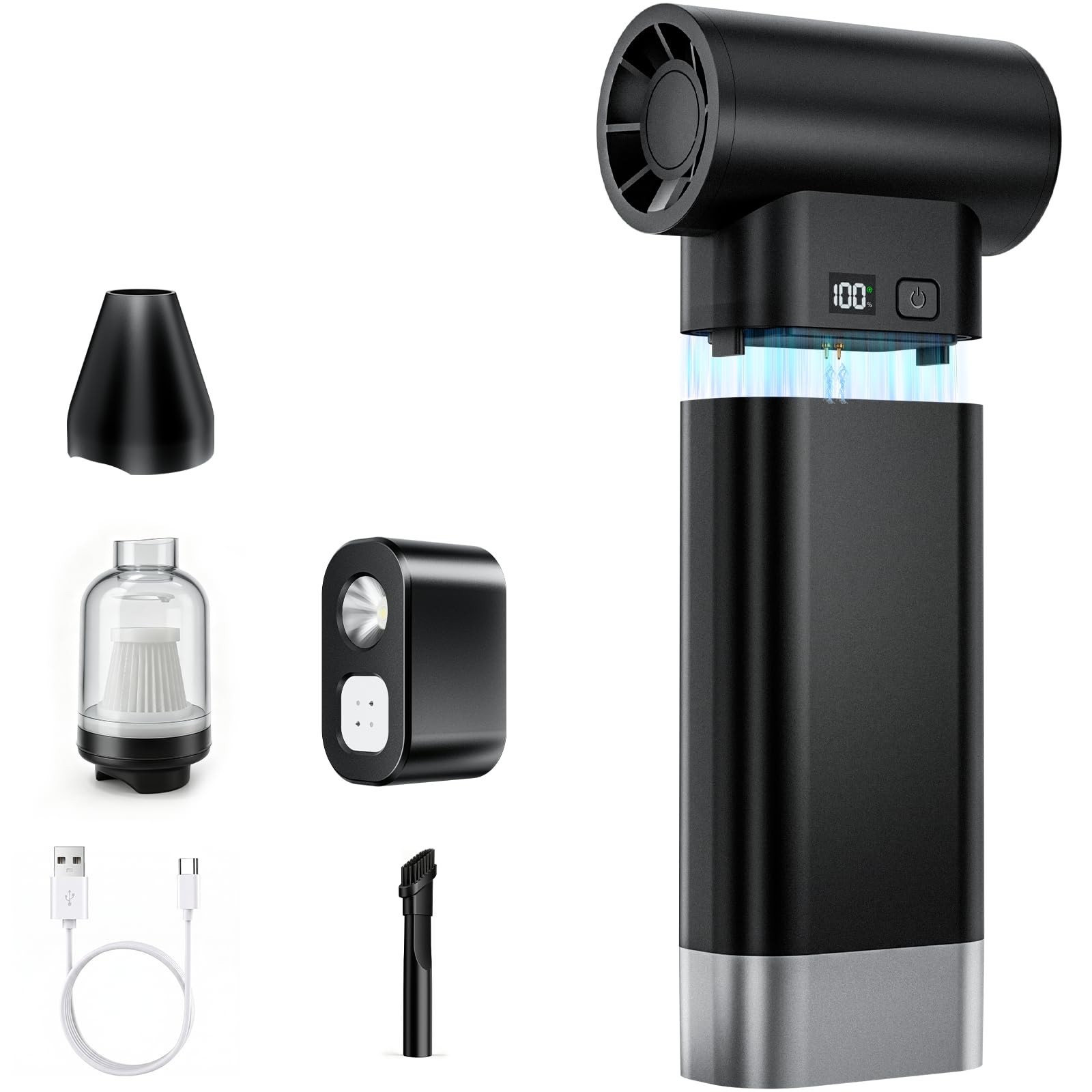 5-in-1 Multi-Function Portable Tool, 10000mAh Power Bank, Air Duster & Vacuum