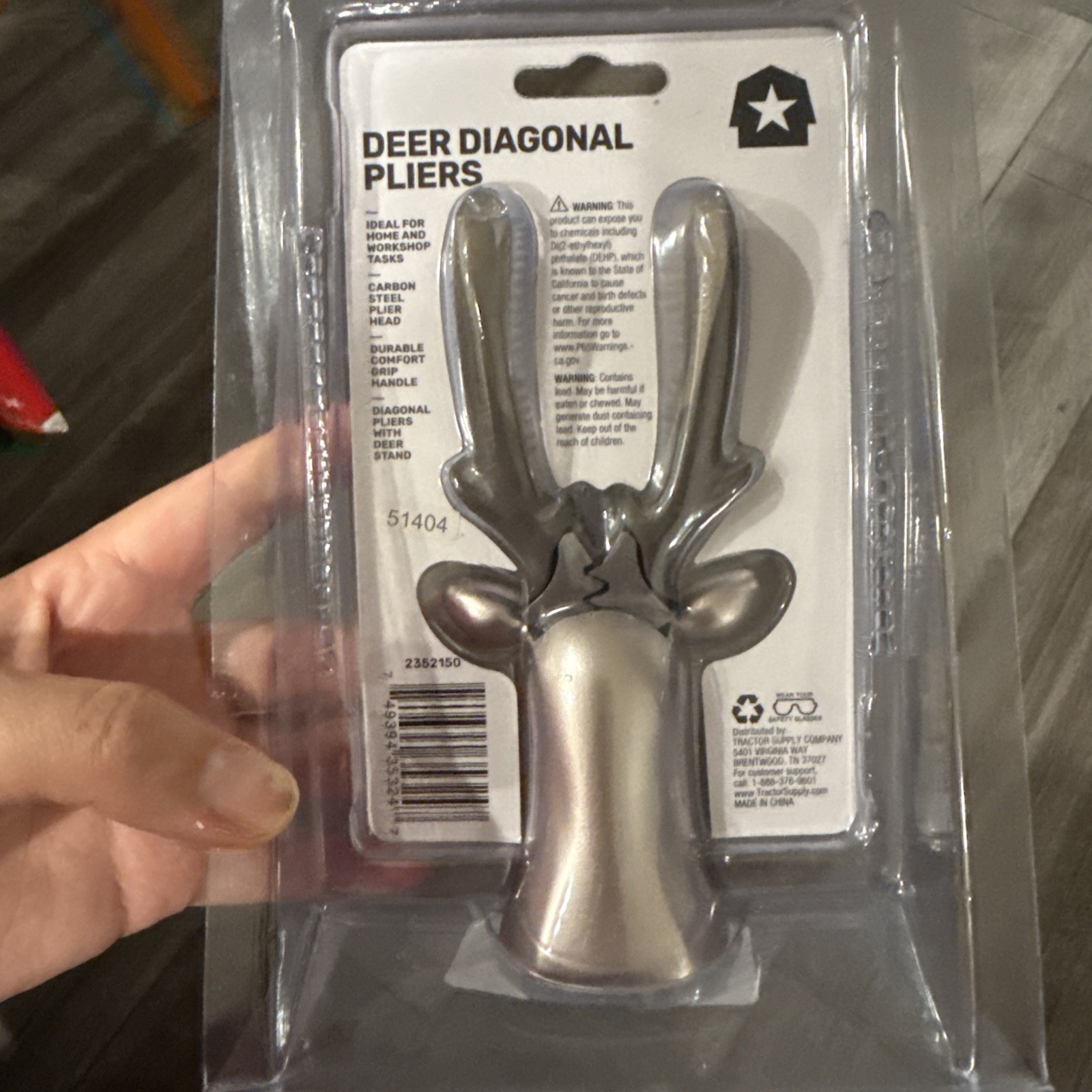 Barn Star Carbon Steel Diagonal Pliers with Deer Stand, Adorable NEW