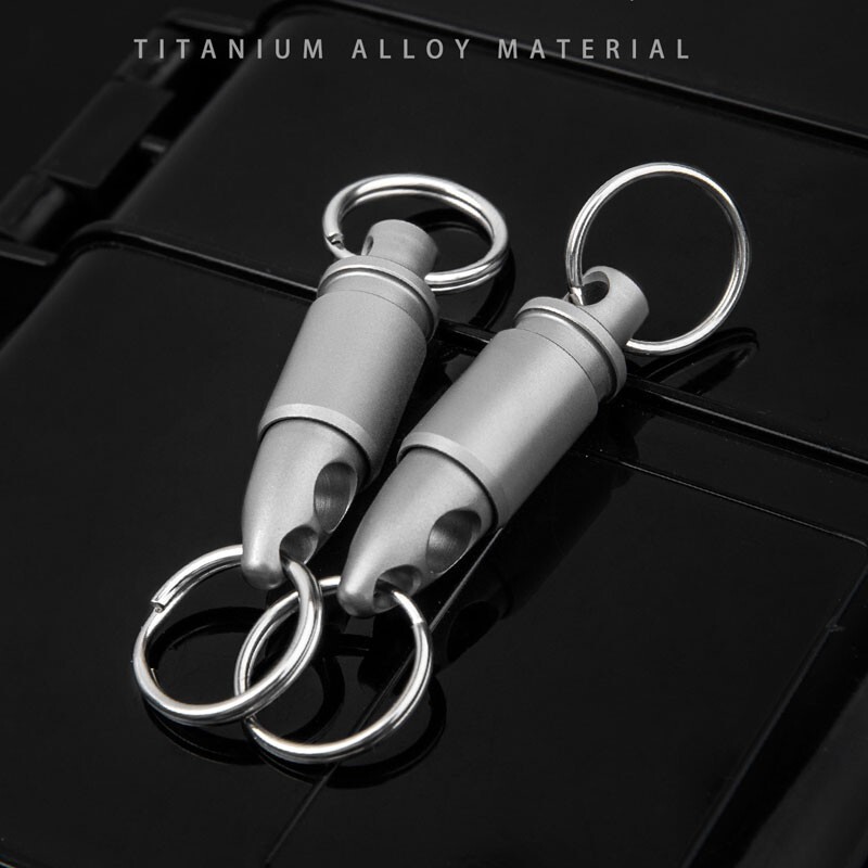 Hot Titanium Insert Buckle Gimbal Ring Portable Double Keychain Tool Pendant EDC
