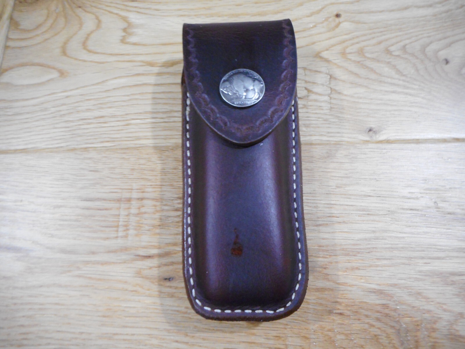 Gerber MP600 or Diesel multi tool leather sheath. Sheath only. Buffalo snap