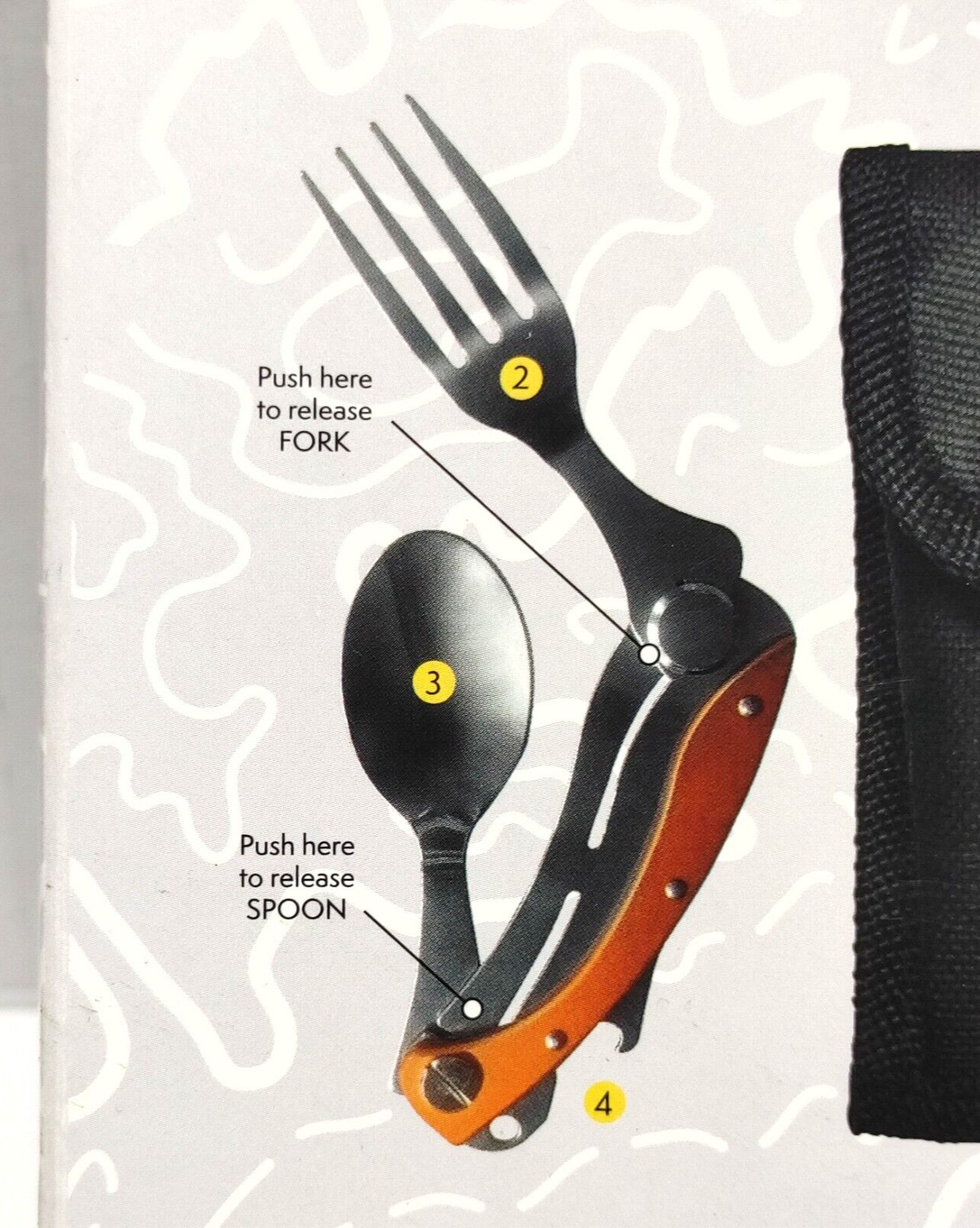Happy Camper Cutlery Multi Tool 3 In 1 Eating Utensil Outdoors Scott & Lawson
