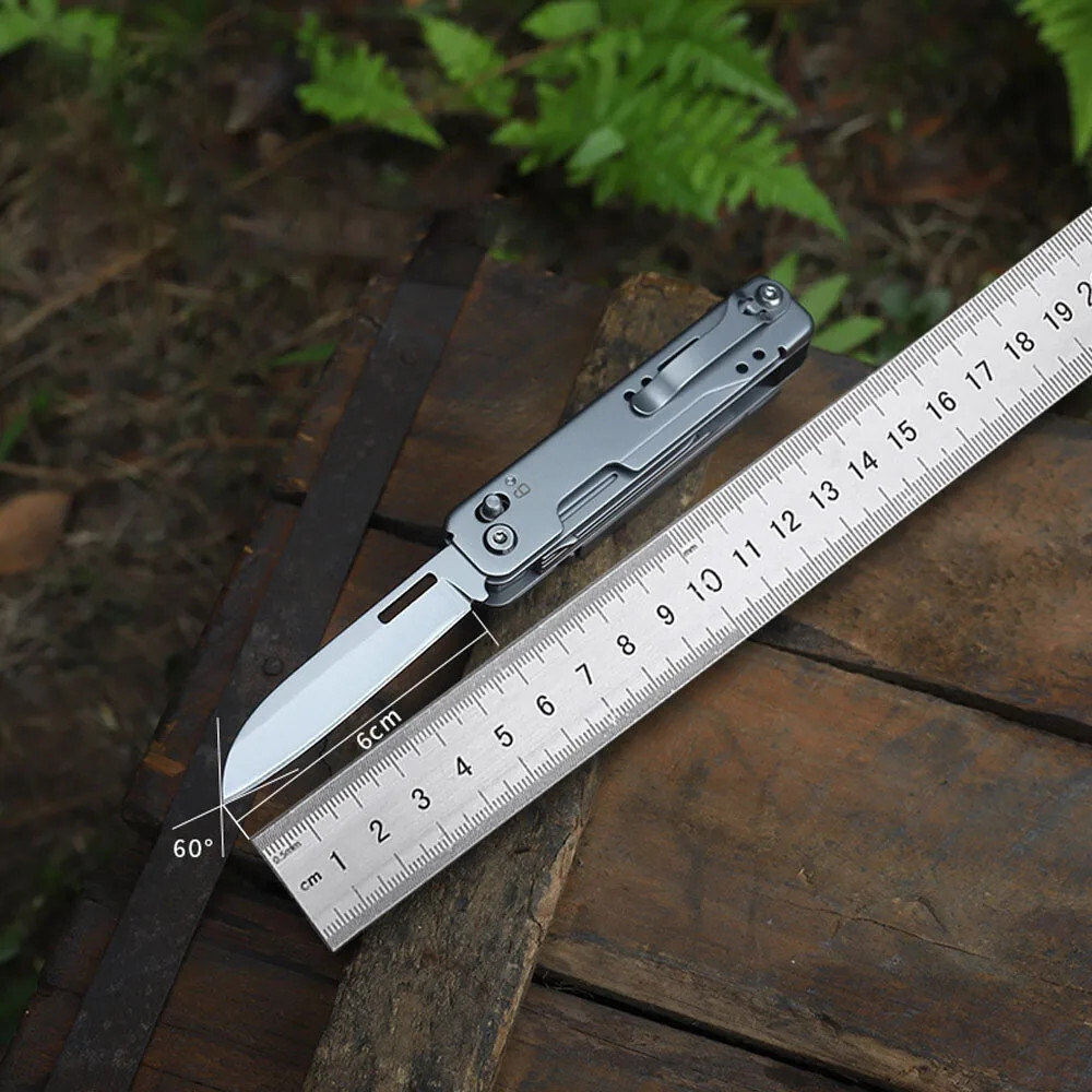 Compact Flat 15-in-1 Multi Tool Detachable Scissors Shears Knife Clip Outdoor