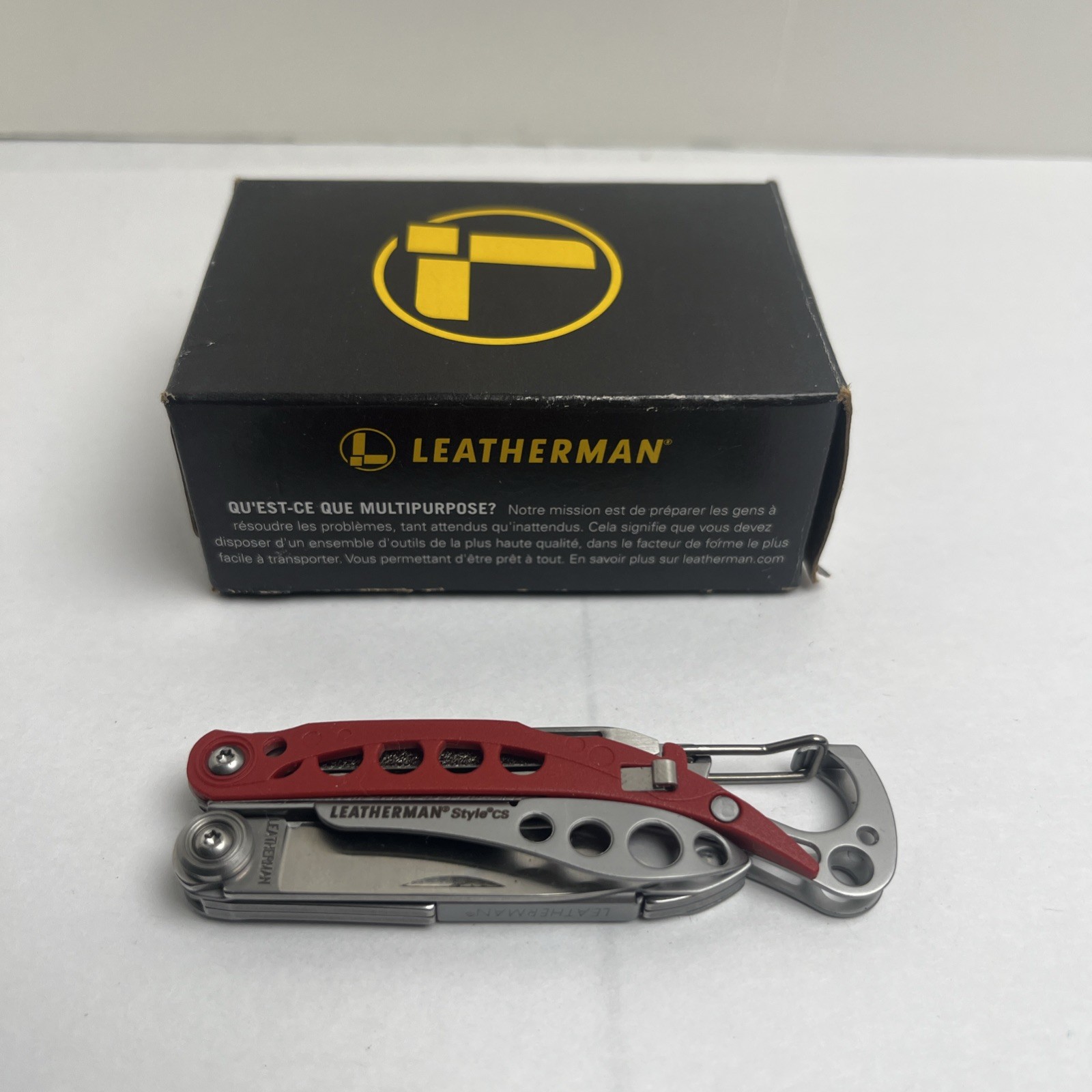 LEATHERMAN STYLE CS MINI SCISSORS MULTI TOOL KNIFE & BOTTLE OPENER RED 831506