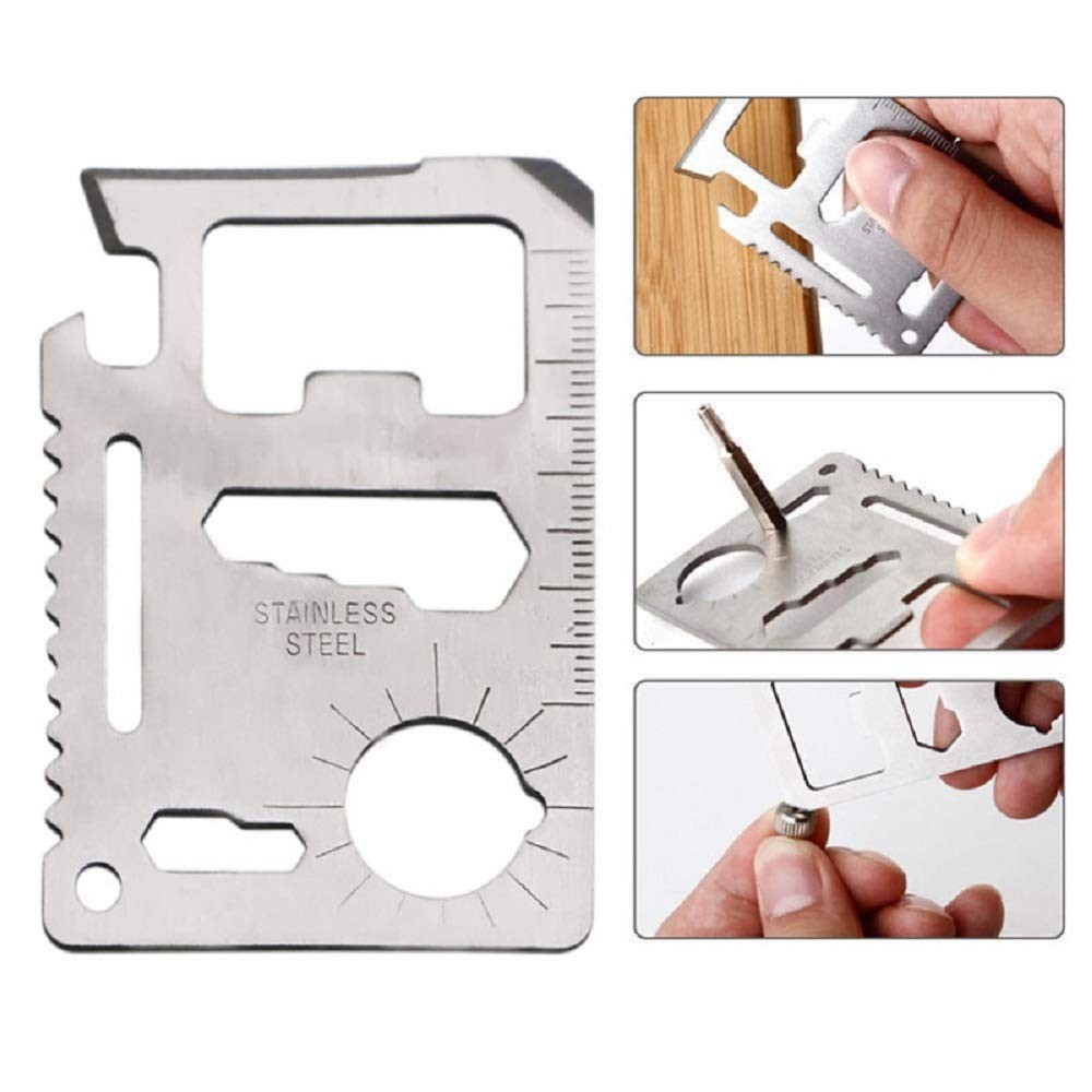 11 in 1 Tools For Men Beer Opener Survival Tool Credit Card Size Fits For Wal…