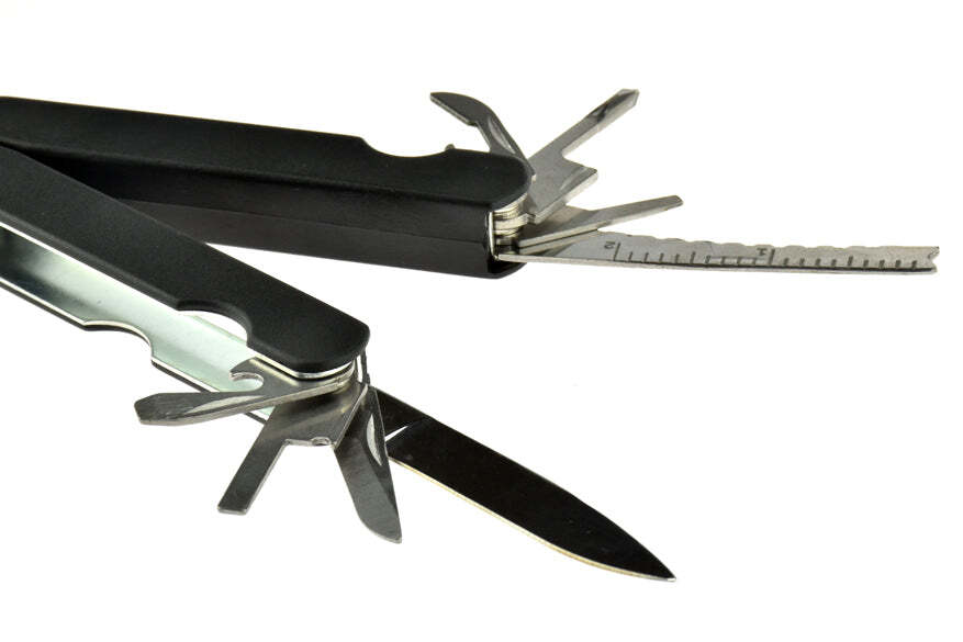 14-IN-1 Multi-Functional Pocket Tool Black Saw Knife Screwdriver Can Opener Cut