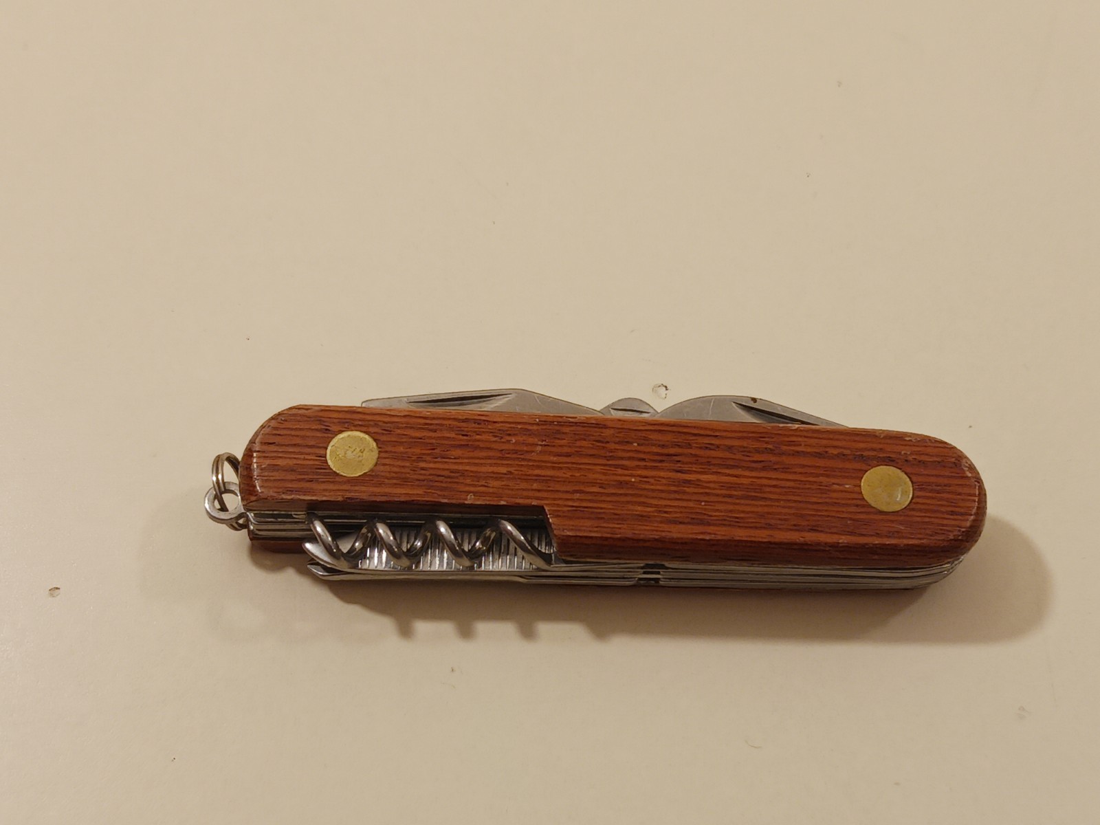7 Function Wood Brown Handle Multi-Tool Folding Knife Pliers Scissors Camp China