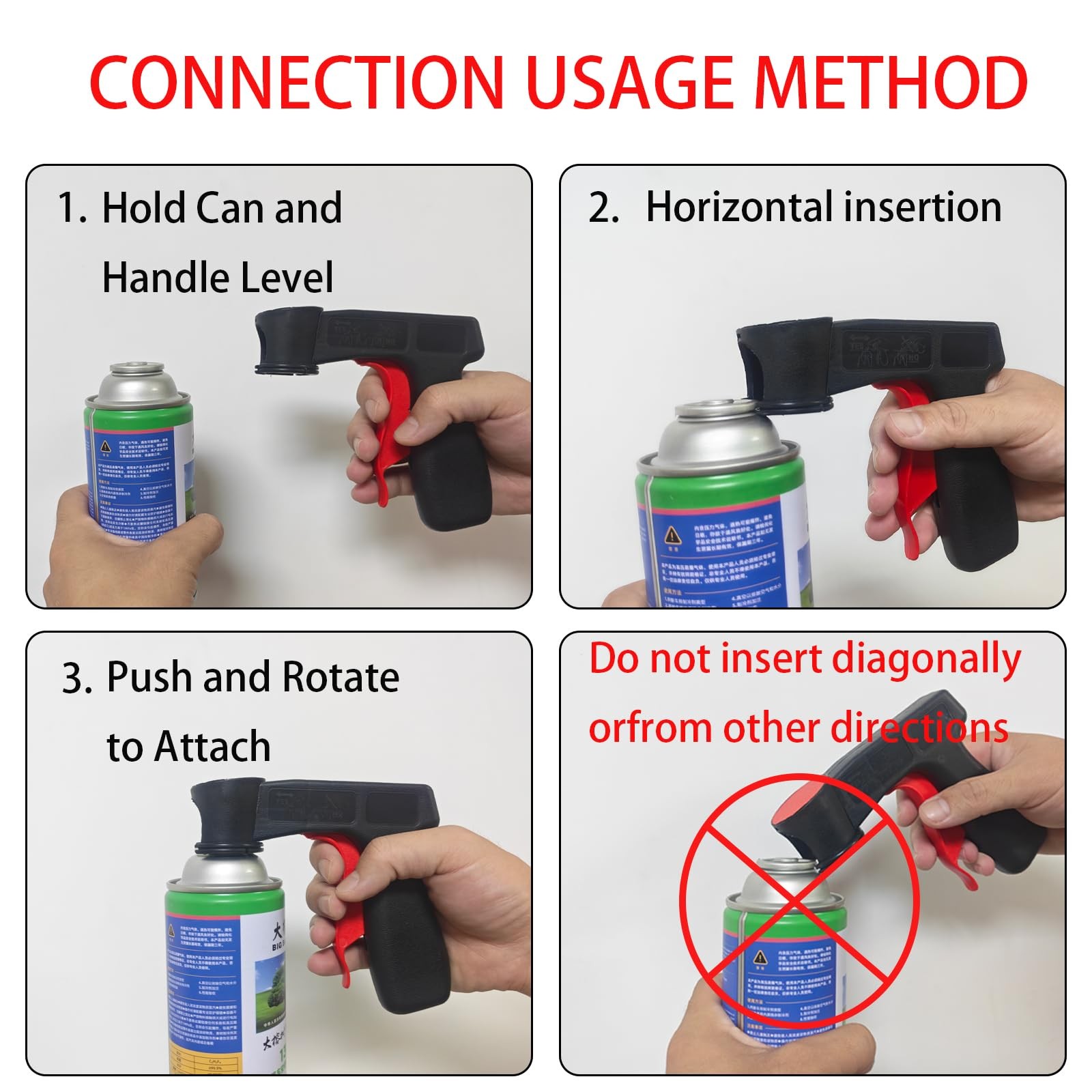 4-pack Ready-to-use aerosol trigger handles that convert aerosol cans into sp…