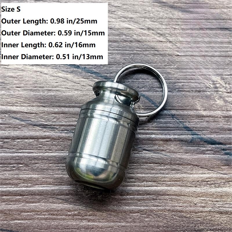 EDC Titanium Pill Holder Case Organizer Container Portable Waterproof Keychain