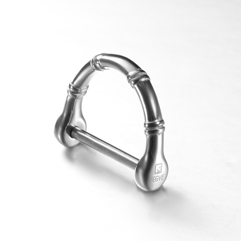 Titanium Alloy Bamboo Joint Horseshoe Buckle Portable Accessory EDC Metal Steel
