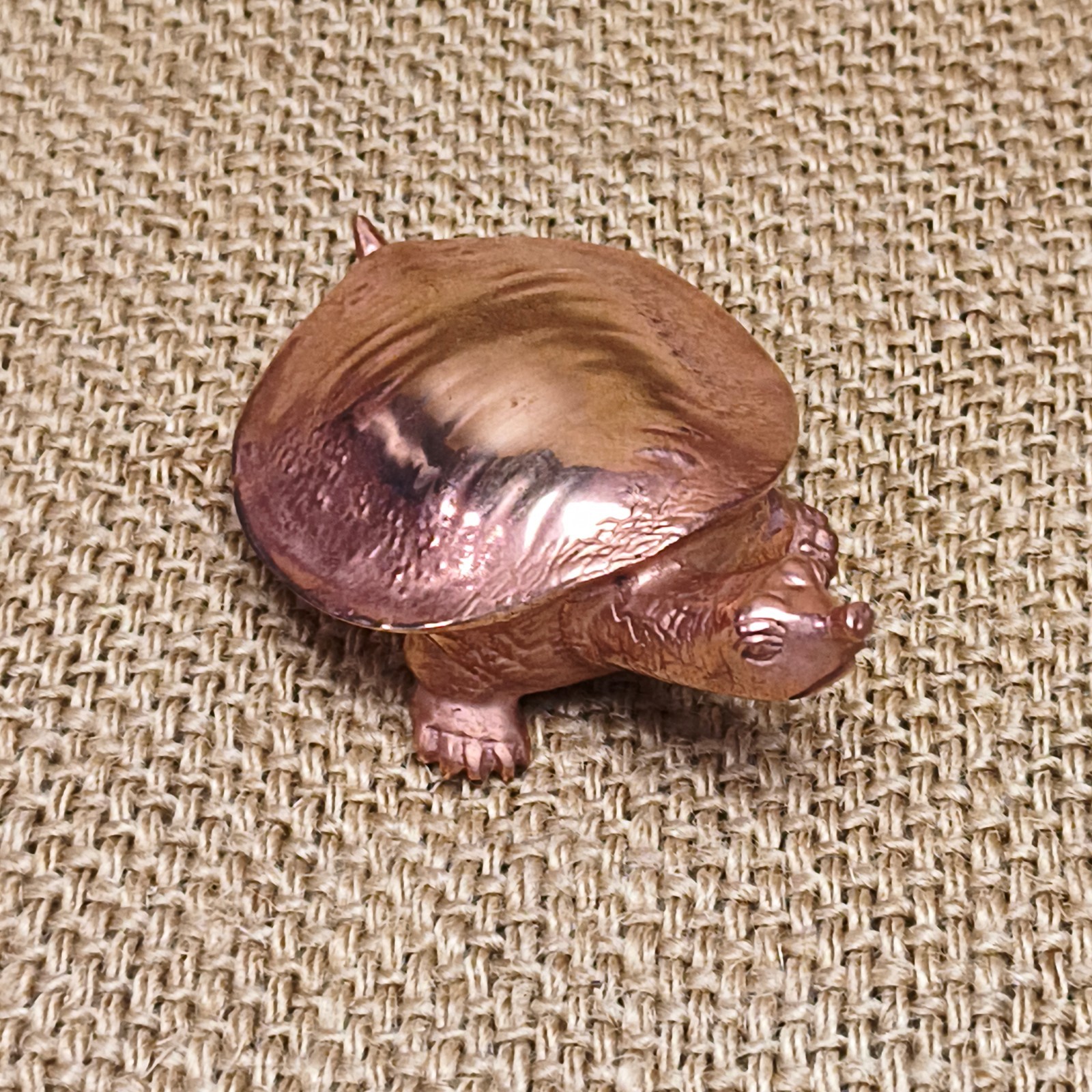 Purple pure Copper Soft-shelled turtle ornament Solid Artistic handcraft statue