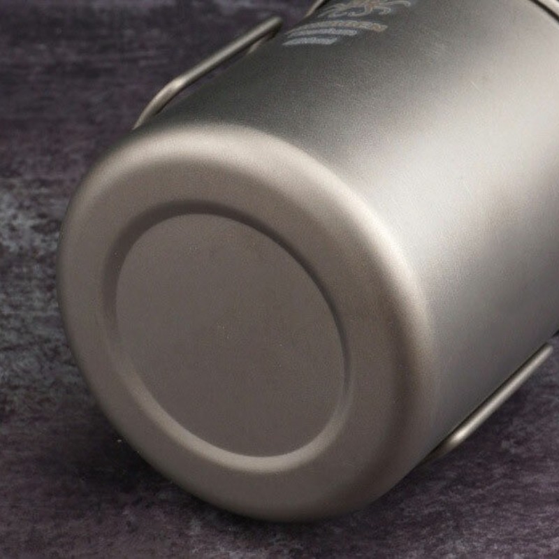 420ml Titanium Water Cup Ultralight Folding Handles Outdoor Camping Coffee Mug