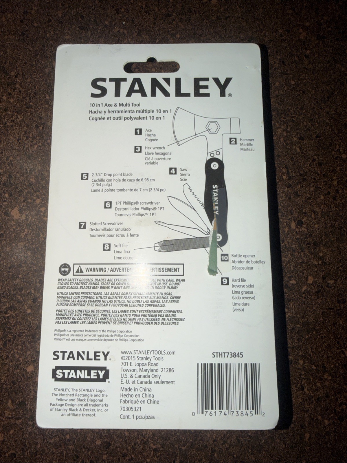 Stanley 10 in 1 Axe & Multi Tool Hatchet Hammer Knife Camping Tool BRAND NEW