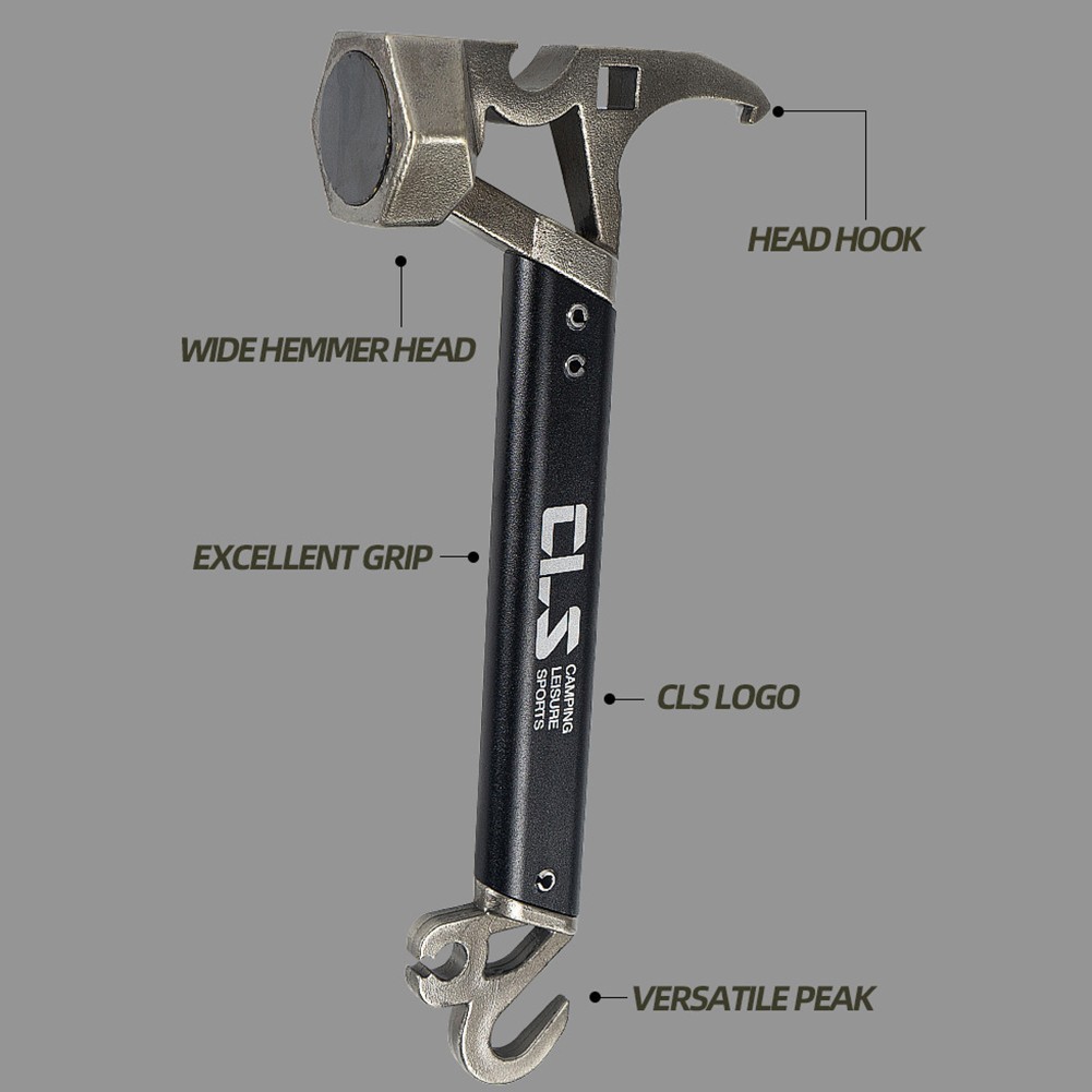 Stainless Steel Camping Hammer Multifunction Nail Puller & Bottle Opener