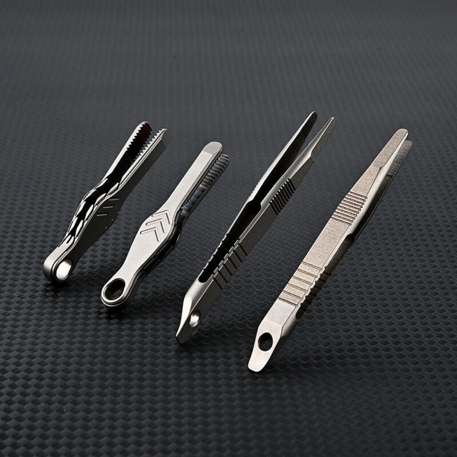 Mini Lightweight Titanium Alloy Keychain Tweezers Portable Outdoor EDC Tool