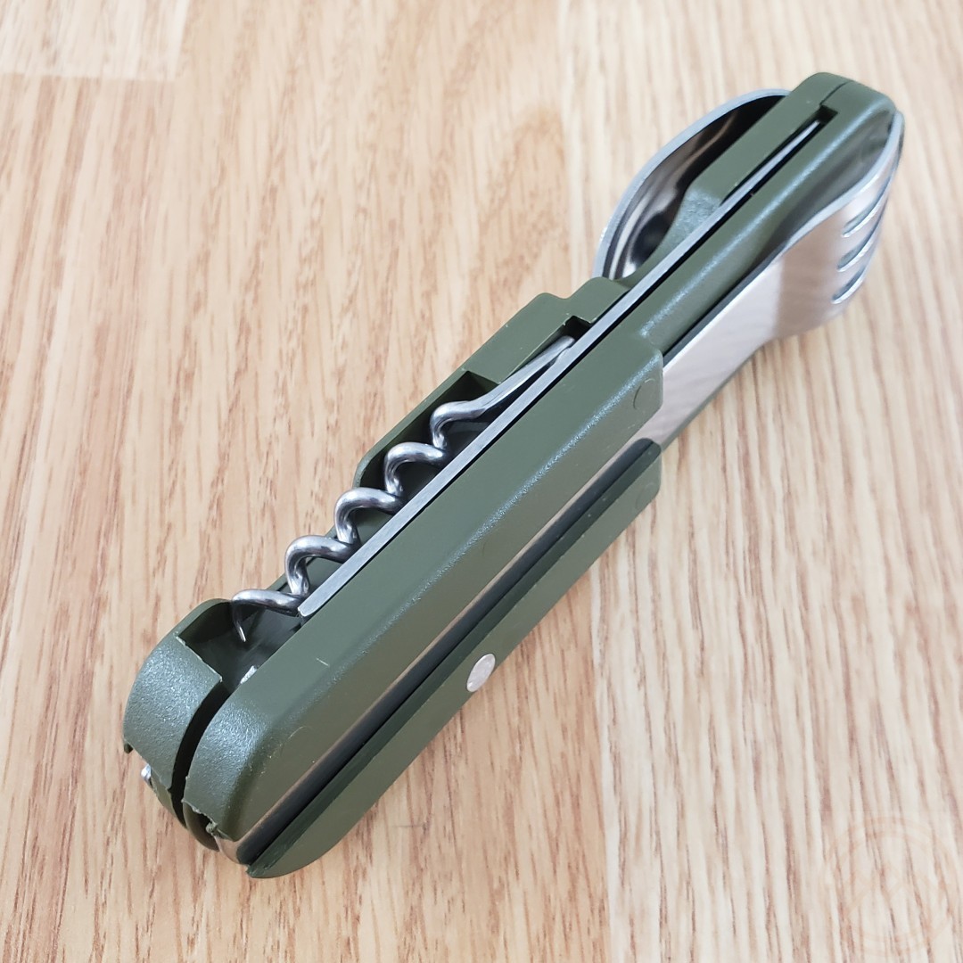 TB Outdoor French Army Camp MultiTool Knife Small Blade Green ABS Handle TBO056