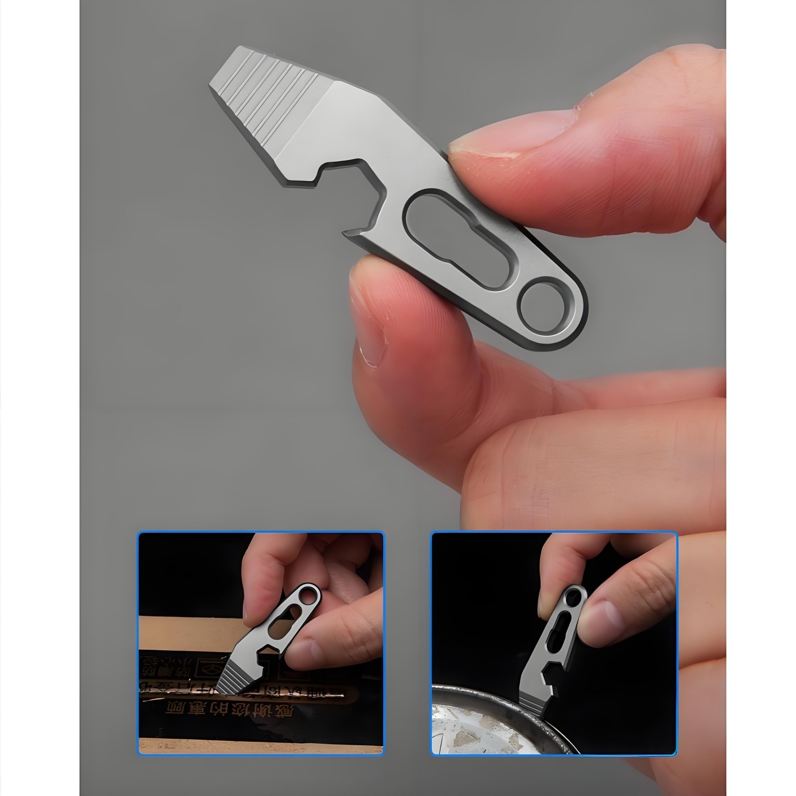 Titanium Alloy Mini EDC Pry Bar Bottle Opener Keychain Pocket Tool Lightweight
