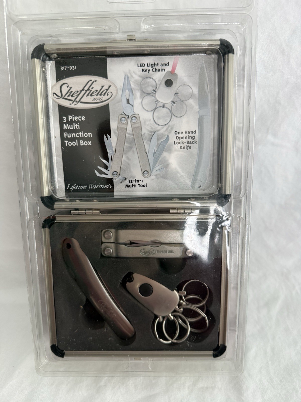 NEW SHEFFIELD 3 PIECE MULTI FUNCTION TOOL BOX 317-931 POCKET KNIFE TOOL