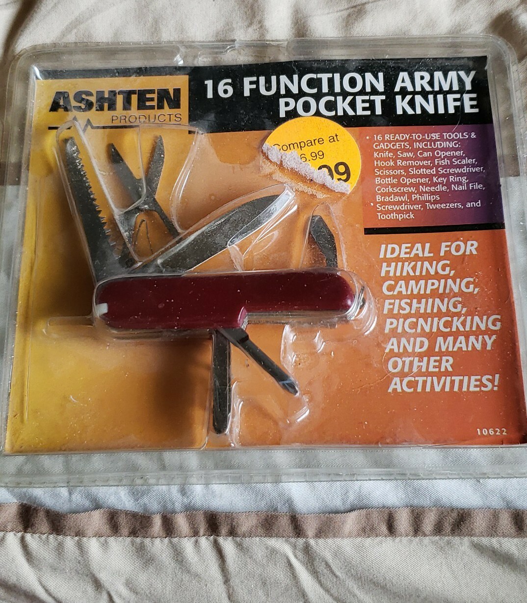 Army Pocket Knife 16 Function Ashten Products NIP D-7