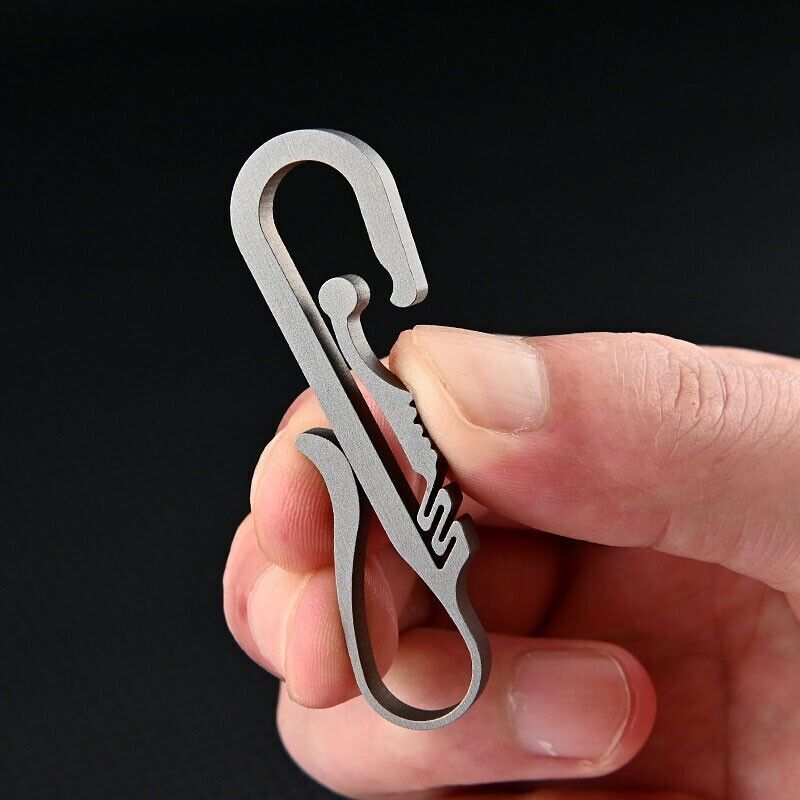 Pure Titanium Alloy Key chain Carabiner with Key Ring Waist Hanging Buckle Tool