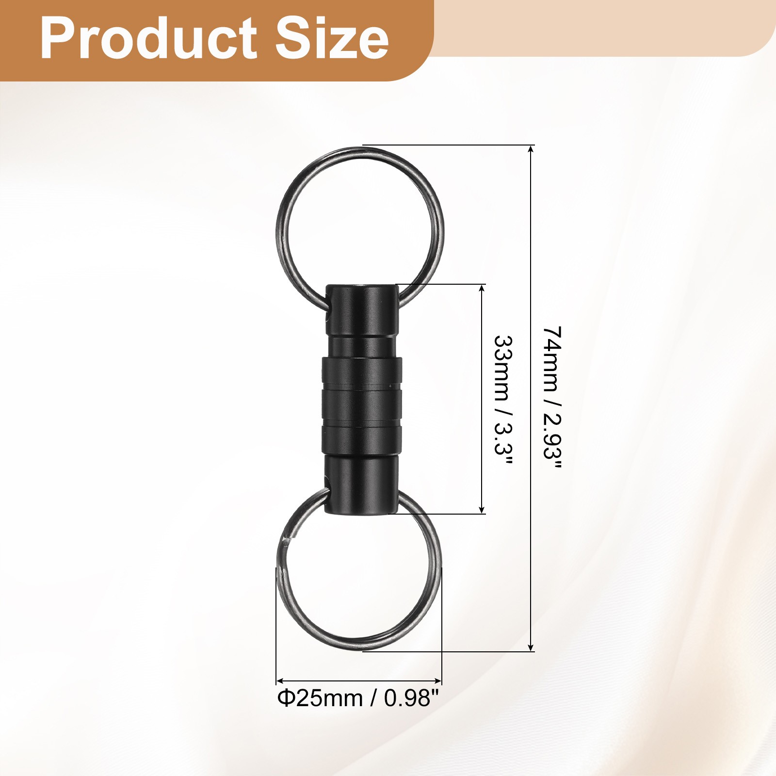 Quick Release Keychain, Detachable Pull Apart Key Rings Clip Black