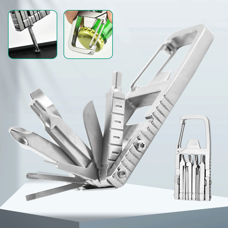 Outdoor Stainless Steel Multi Tools Card Bottle Opener Keychain EDC LittleHelper