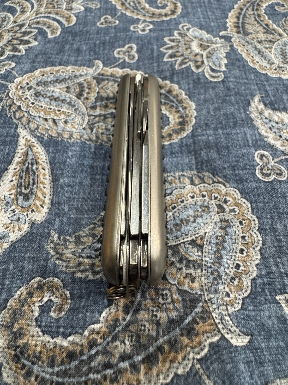 Richartz German Multi-Tool Pocket Knife w/Scissors Corkscrew, Gray Keyring