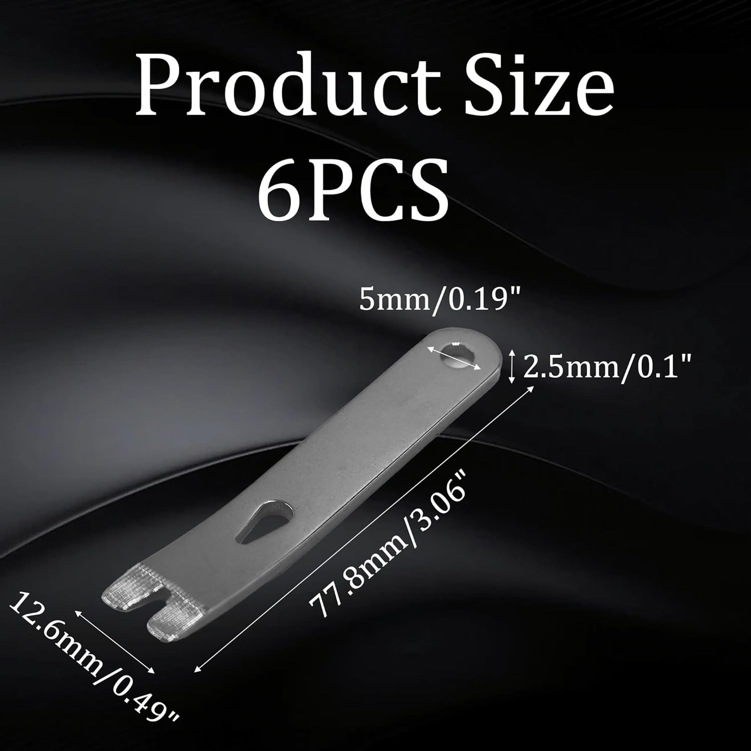6PCS 3″ Mini Pry Bar Set, Stainless Steel EDC Pocket Tool with Keychain Hole, Mu