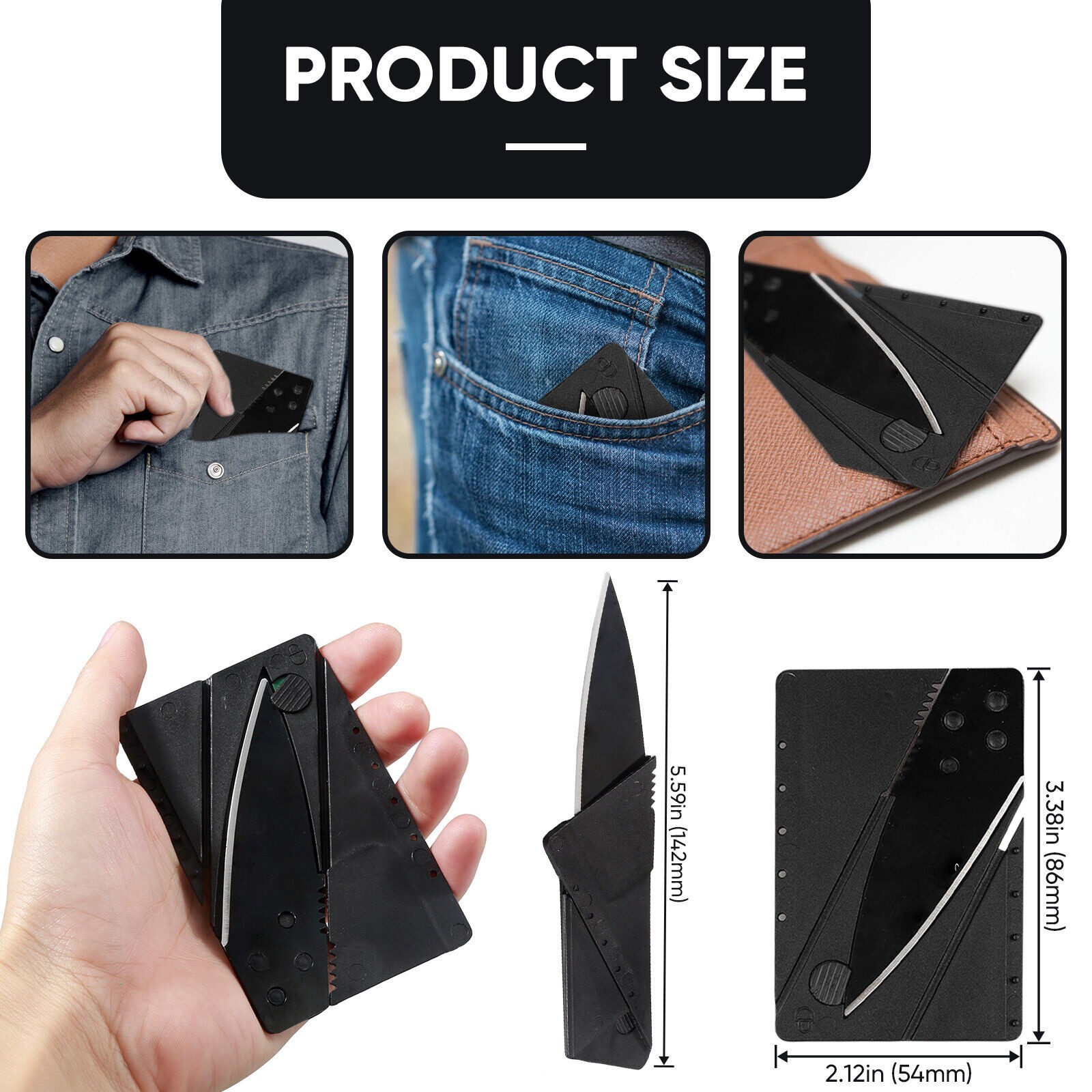 Lot 5-300 Pcs Credit Card Knives Folding Wallet Thin Pocket Survival Micro Knife