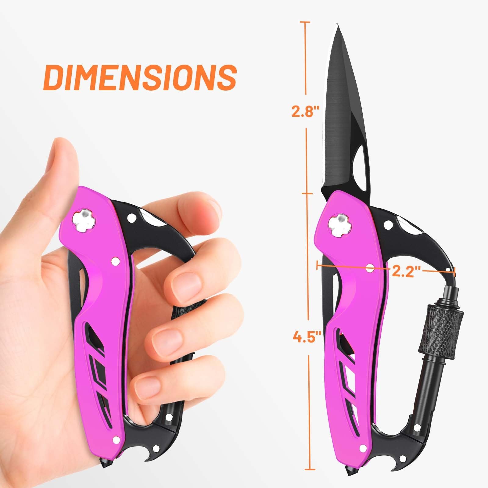 9 in 1 Multitool Carabiner Pocket Knife for Women, EDC Carabiner with Bottle …