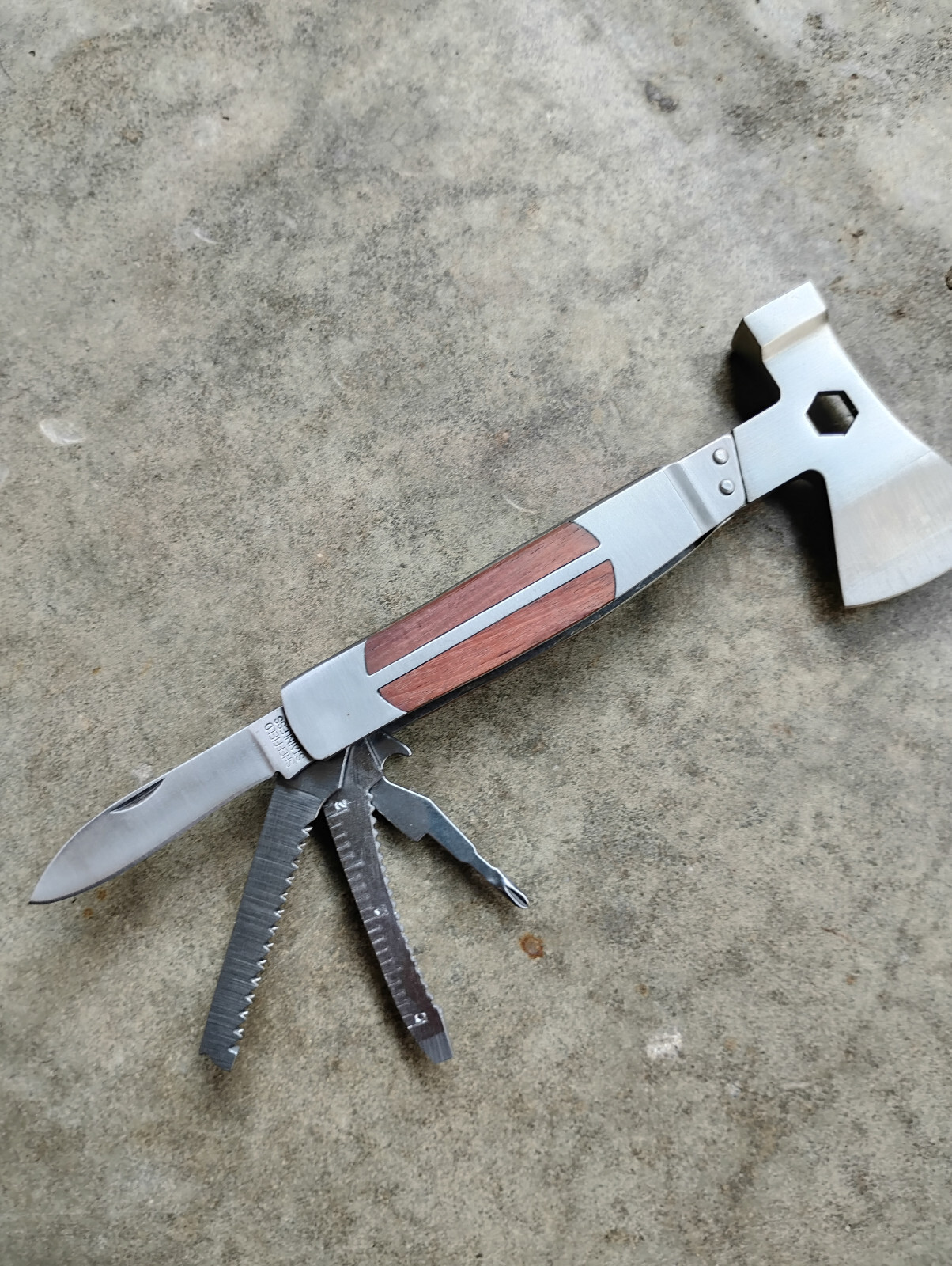 SHEFFIELD MULTI TOOL HATCHET SAW w/ SHEATH