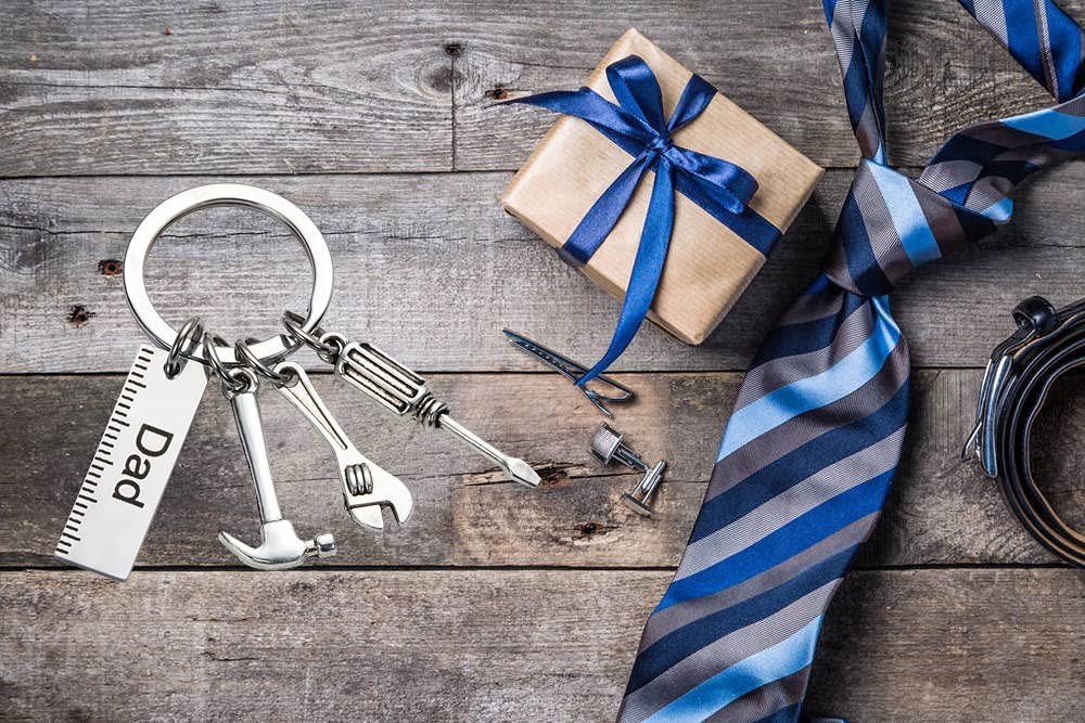 Pop Keychain with Ruler Hammer Wrench Screwdriver Gifts for Dad, Fatherâ€™s Day
