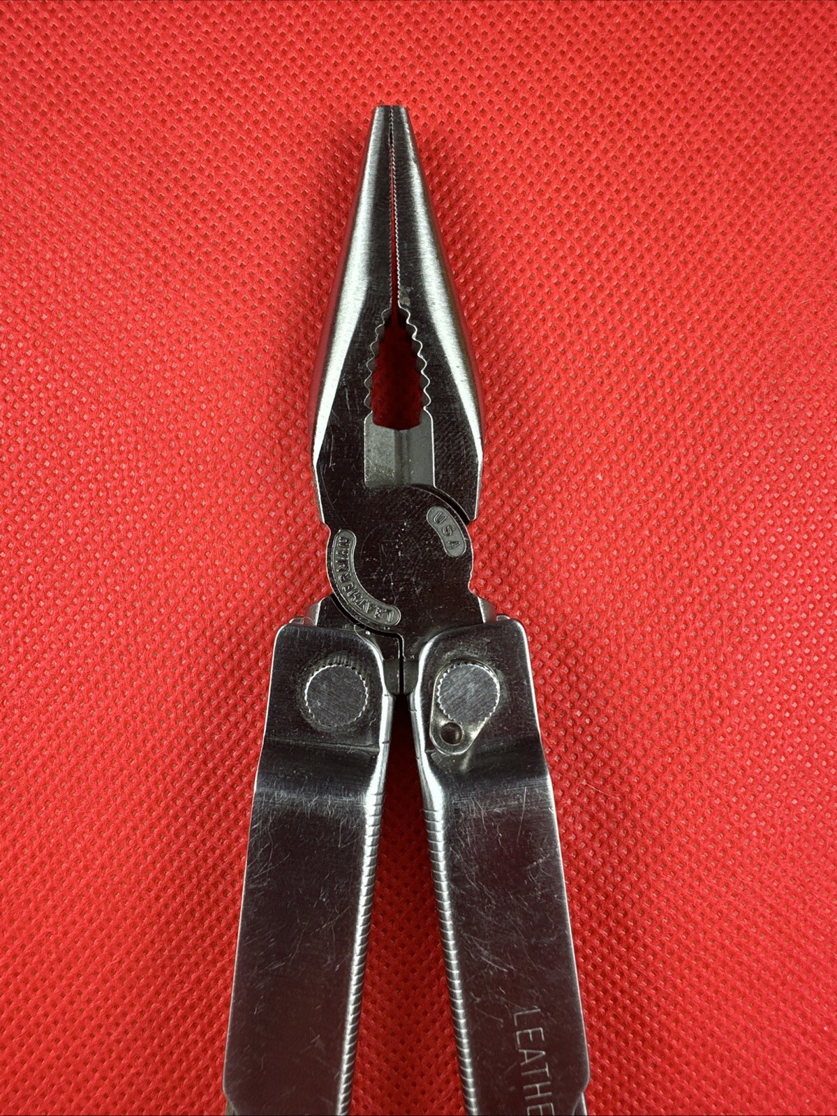1996-7 Original Leatherman PST II Leather Sheath, Scissor, fish hook file, combo