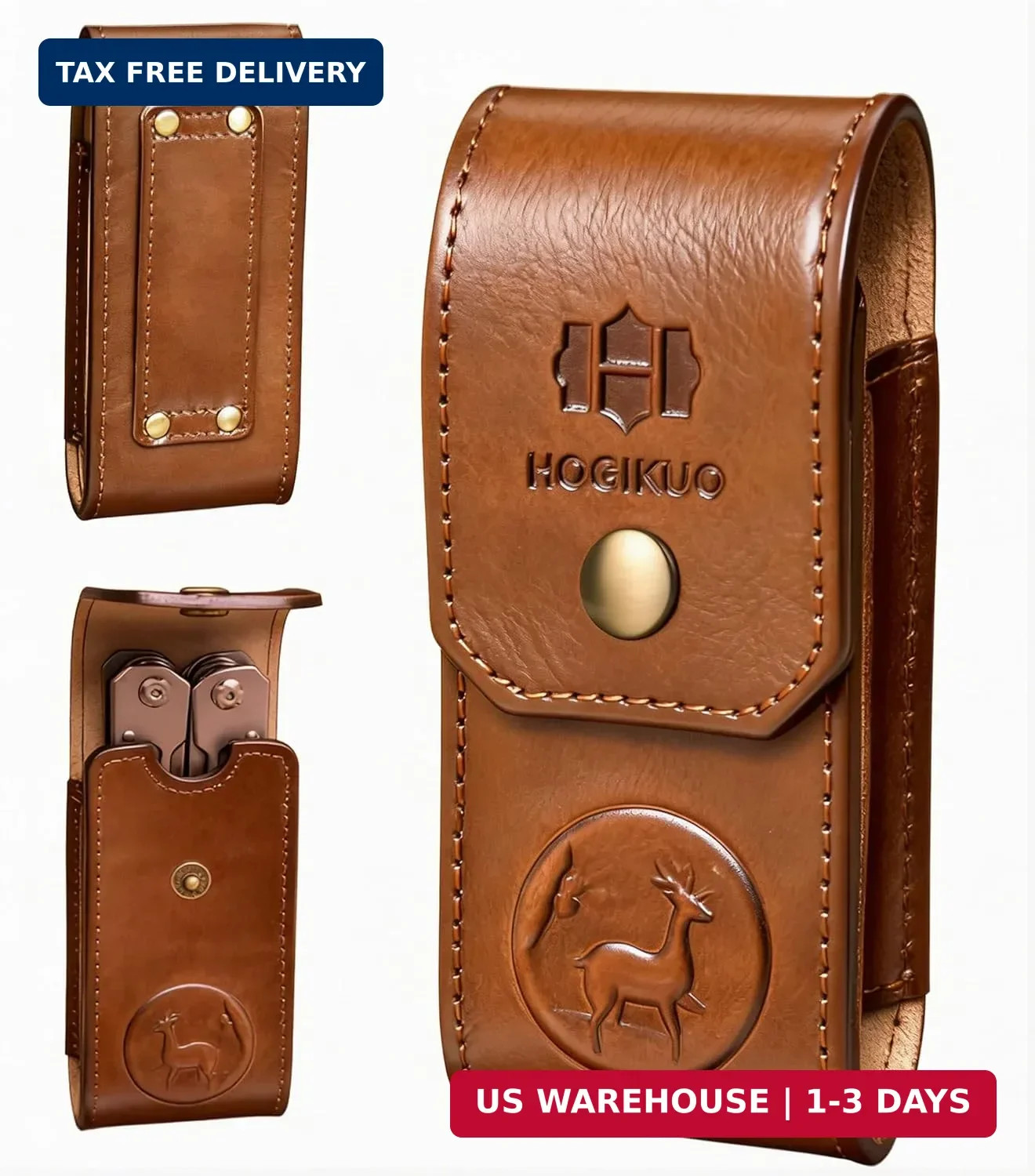 Leather Multitool Sheath，Multi Tool Holster for Leatherman, Gerber, SOG