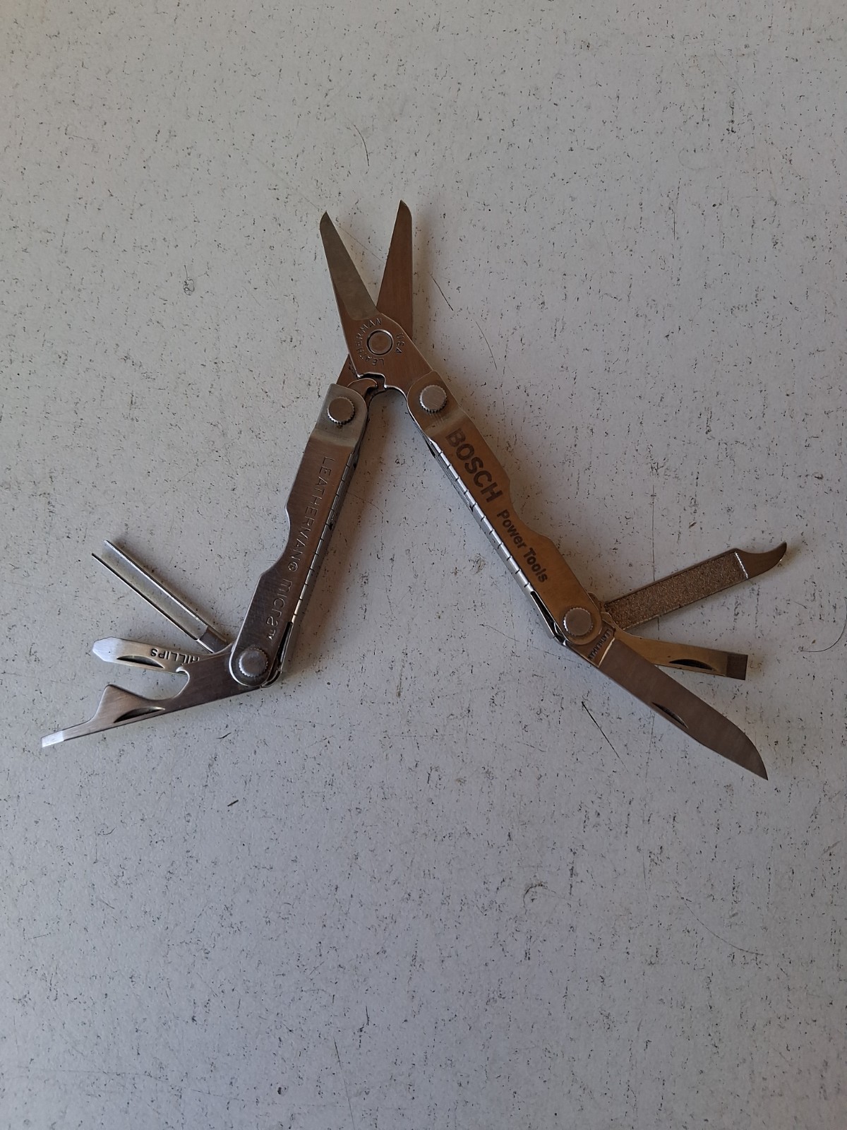 Leatherman Bosch Micra Multi-Tool, Knife, Scissors, Key Ring, Stainless