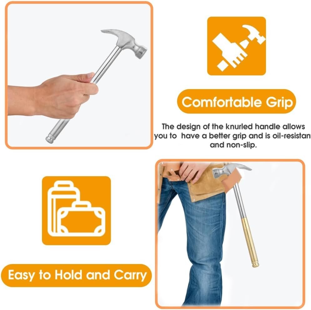 Mini Metal Hammer 6 in 1 with Slotted/Flat Head Phillips Screwdriver Claw Ham…