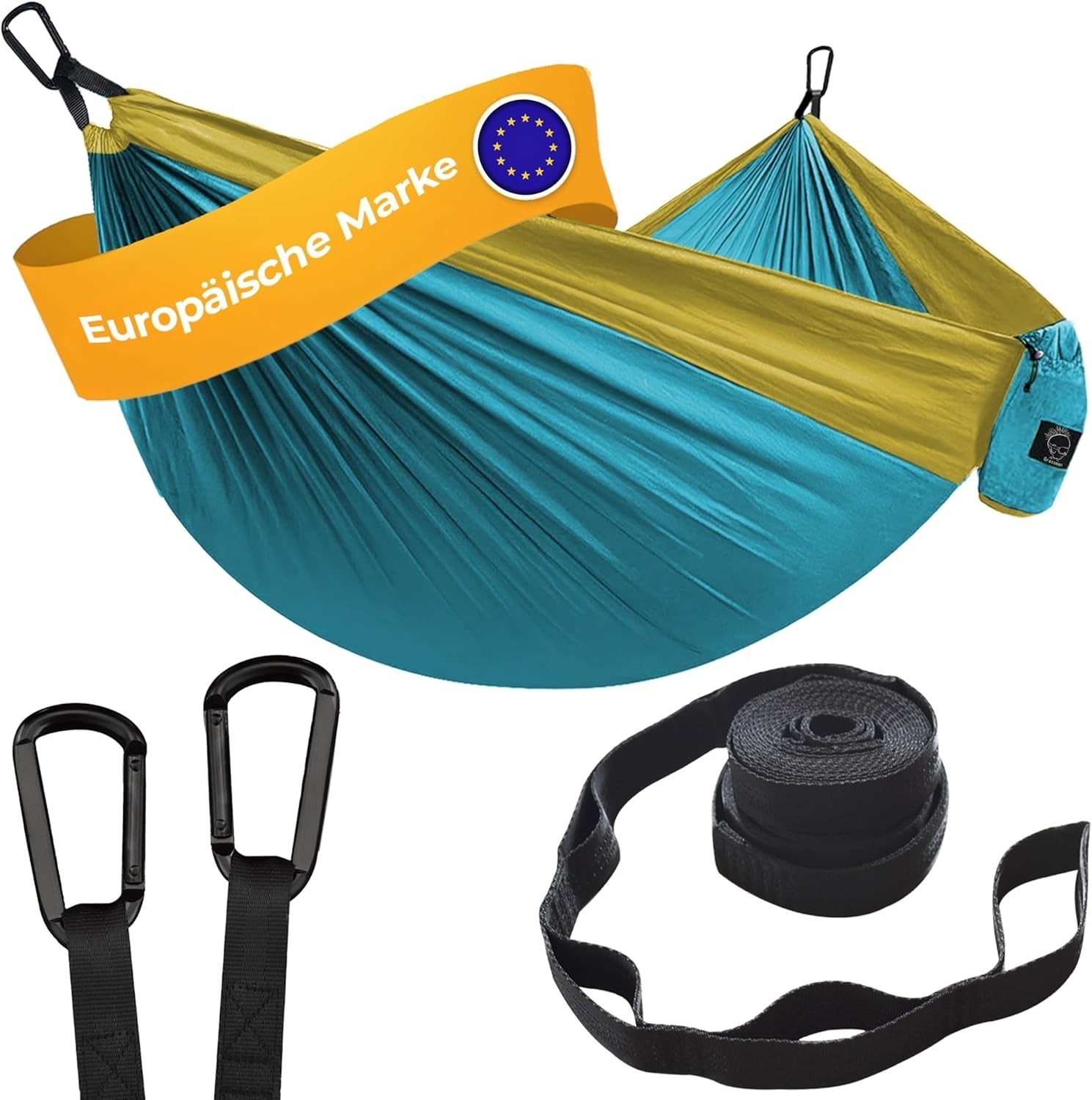 Robust hammock camping set – Comfortable outdoor hammock with tree straps