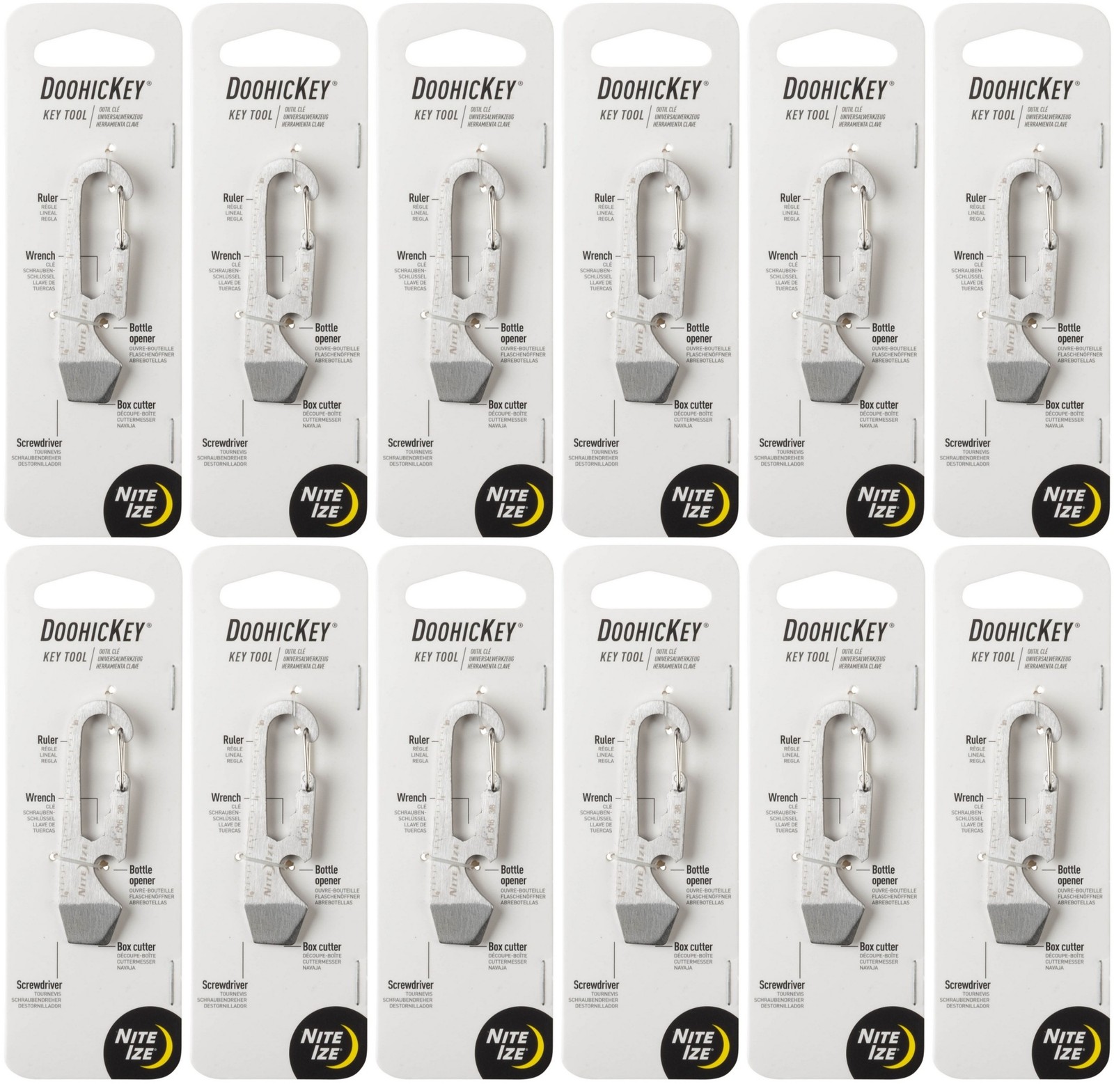 Nite Ize DoohicKey Stainless Steel Key Tool – Stainless (12-Pack)
