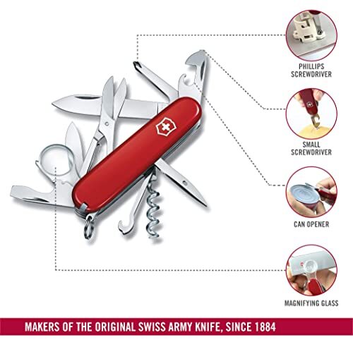 Victorinox Explorer Swiss Army Knife 16 Function Swiss Made Pocket Knife with 2