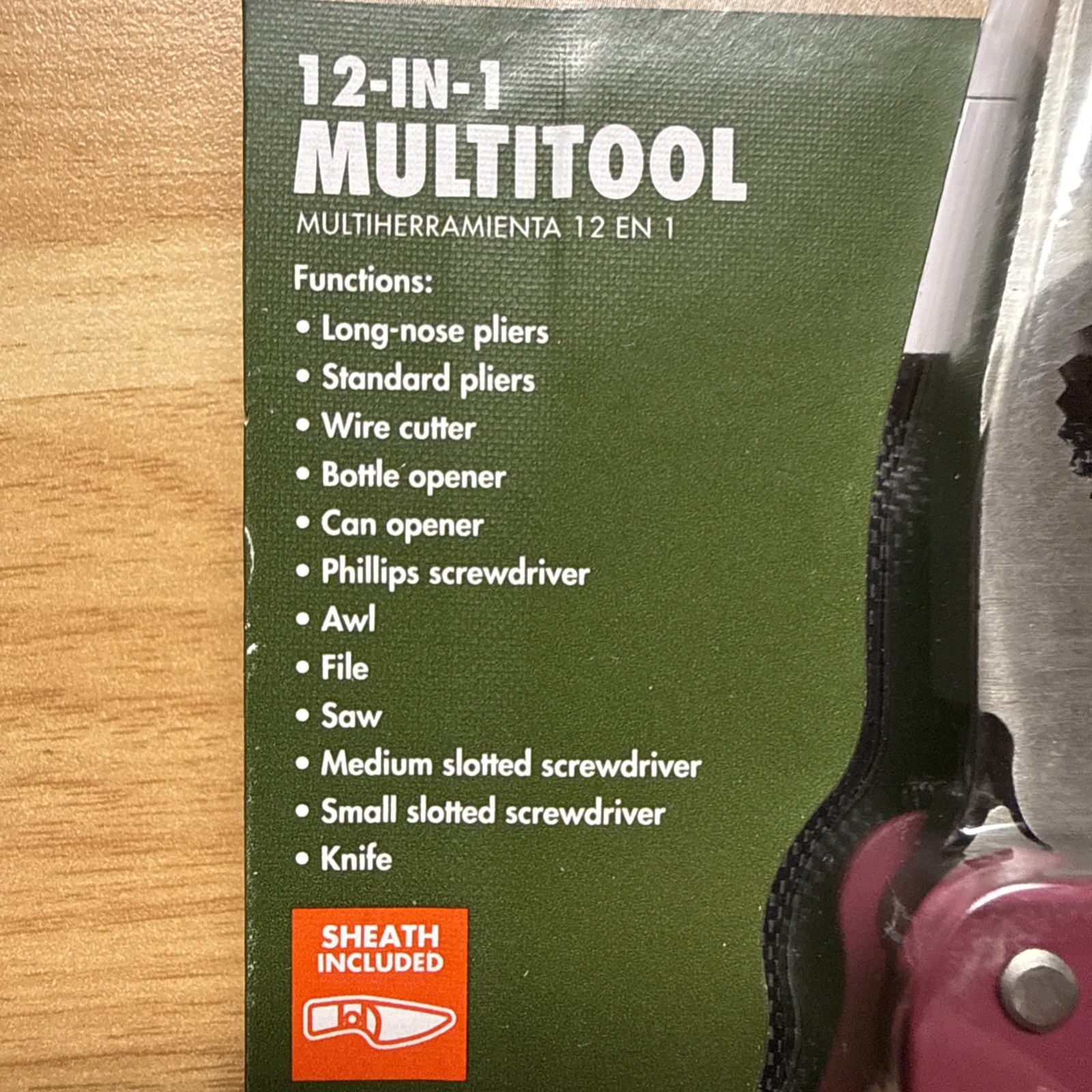 Ozark Trail Multi Tool 12-in-1 Sheath Included Camping Fishing Red