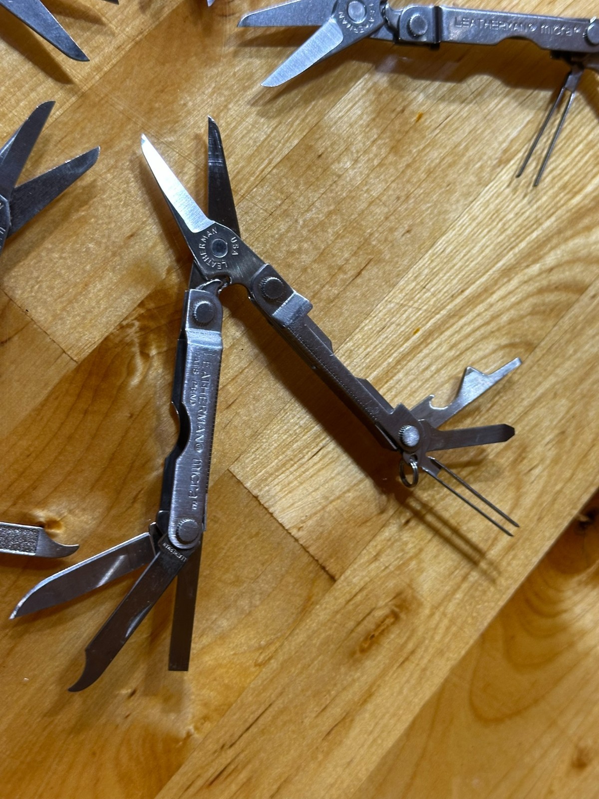 Leatherman Micra Multi-Tool Knife Scissors Key Ring! Silver! LOT OF 5!
