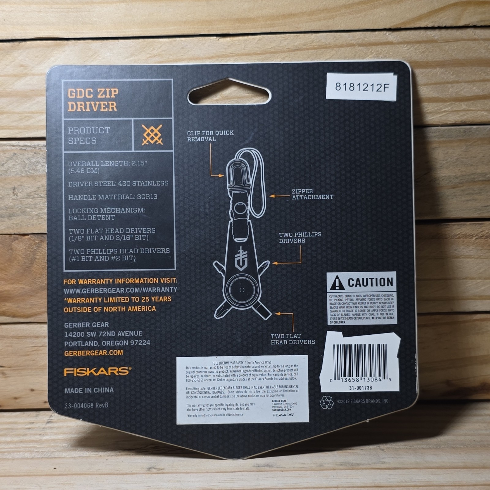 Gerber GDC Zip Driver Black Stainless Multi-Tool 4 Tools, Screwdrivers, Clip