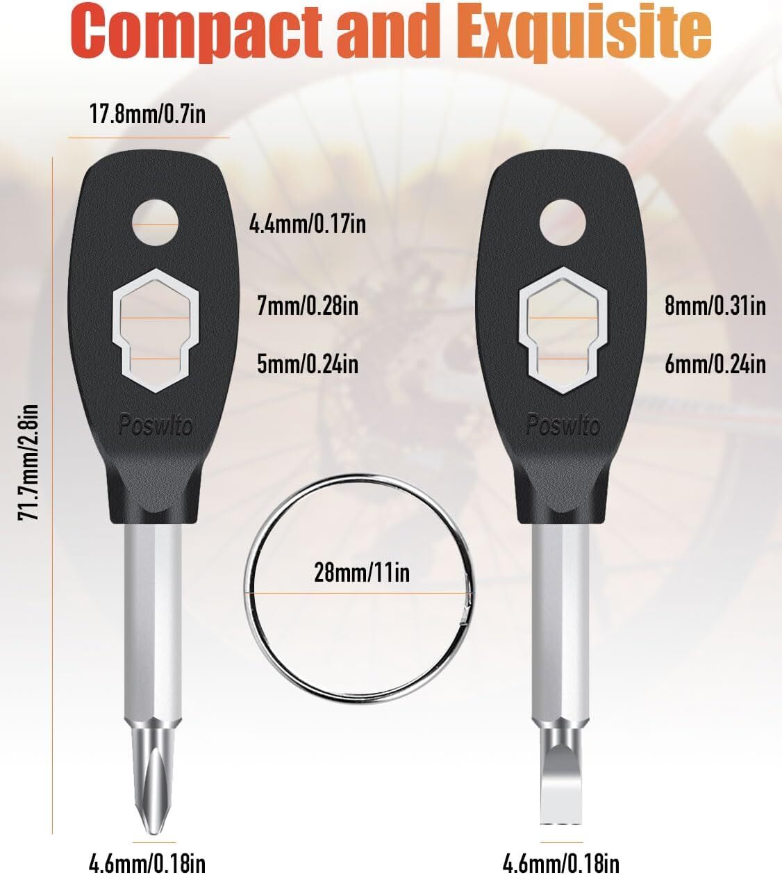 Keychain Screwdriver Tools, Stocking Stuffers for Men, 6-in-1 Screwdriver Bit