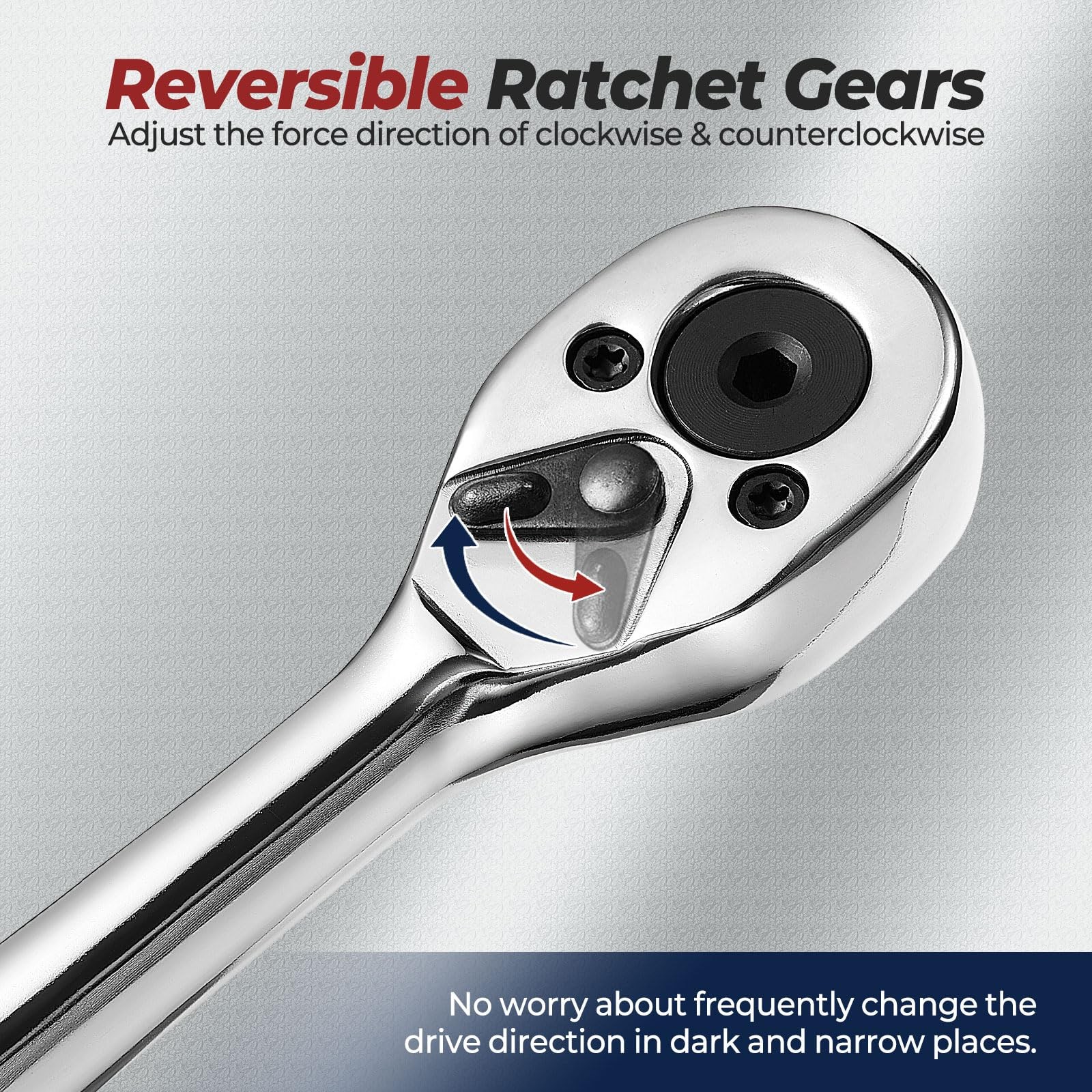 14540 11inch Headlight Adjusting 45 Tooth Flat Ratchet Wrench for Ford,4MM Hex